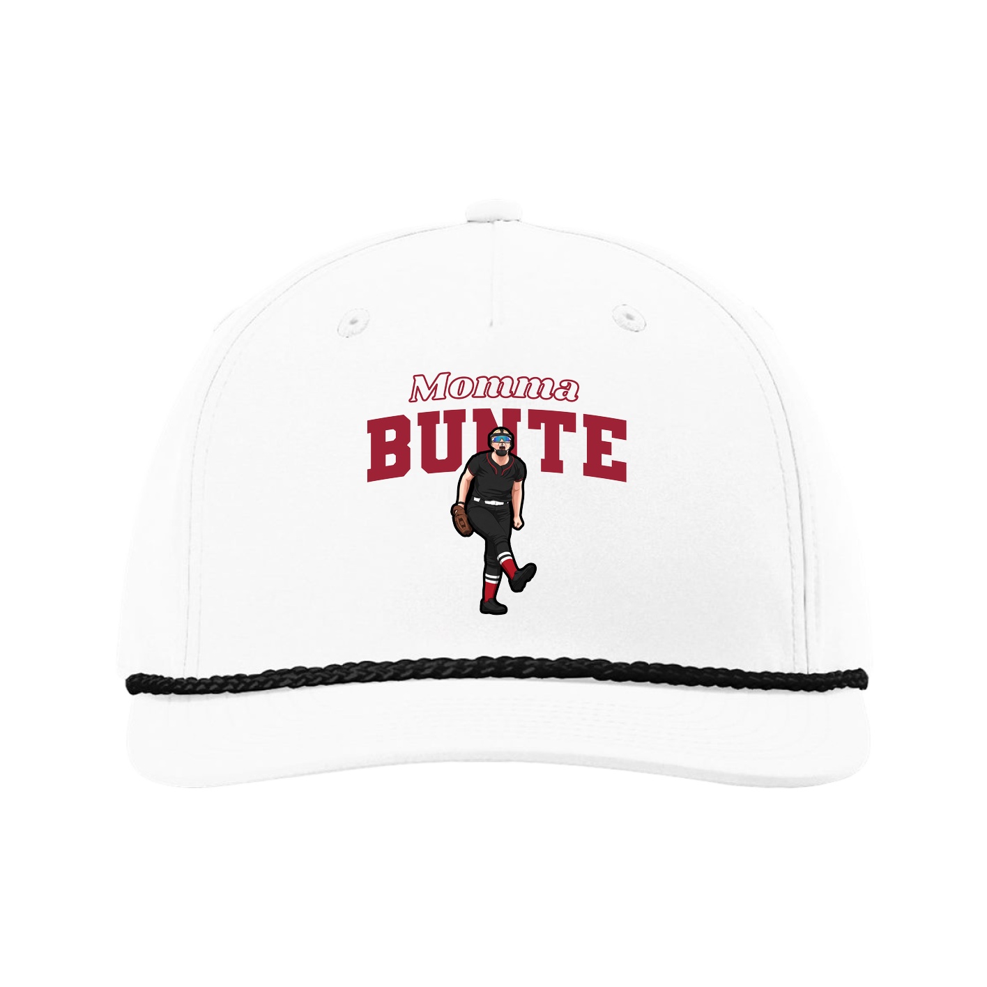 Five-Panel Classic Rope Cap — Mothers Day Block in White