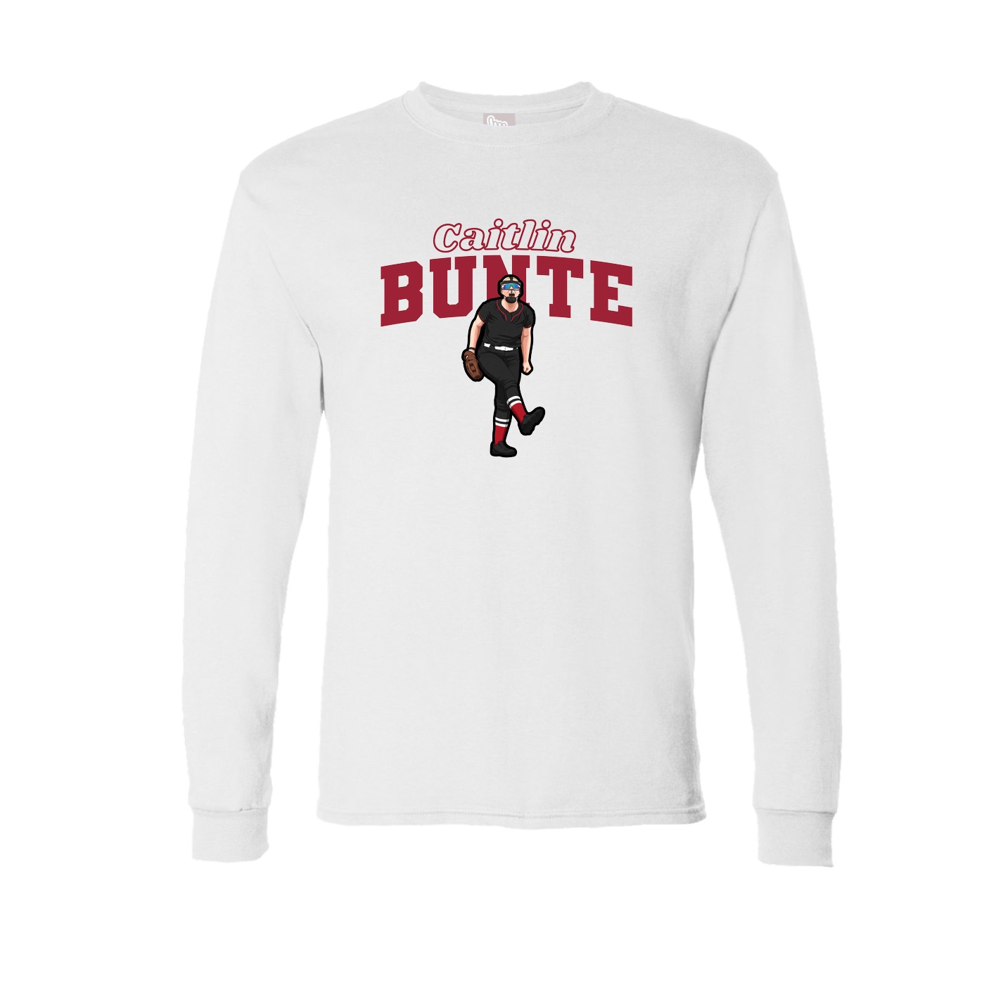Long Sleeve Tee — Name Arch in White