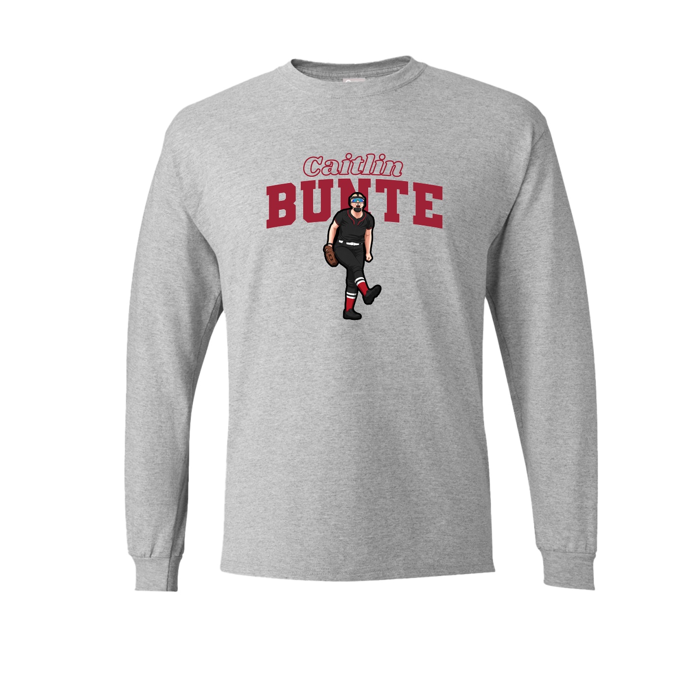 Long Sleeve Tee — Name Arch in Grey
