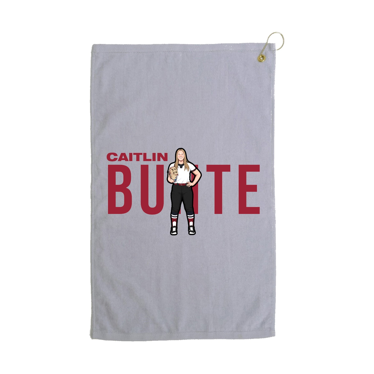 Golf Towel — Player Name in Grey