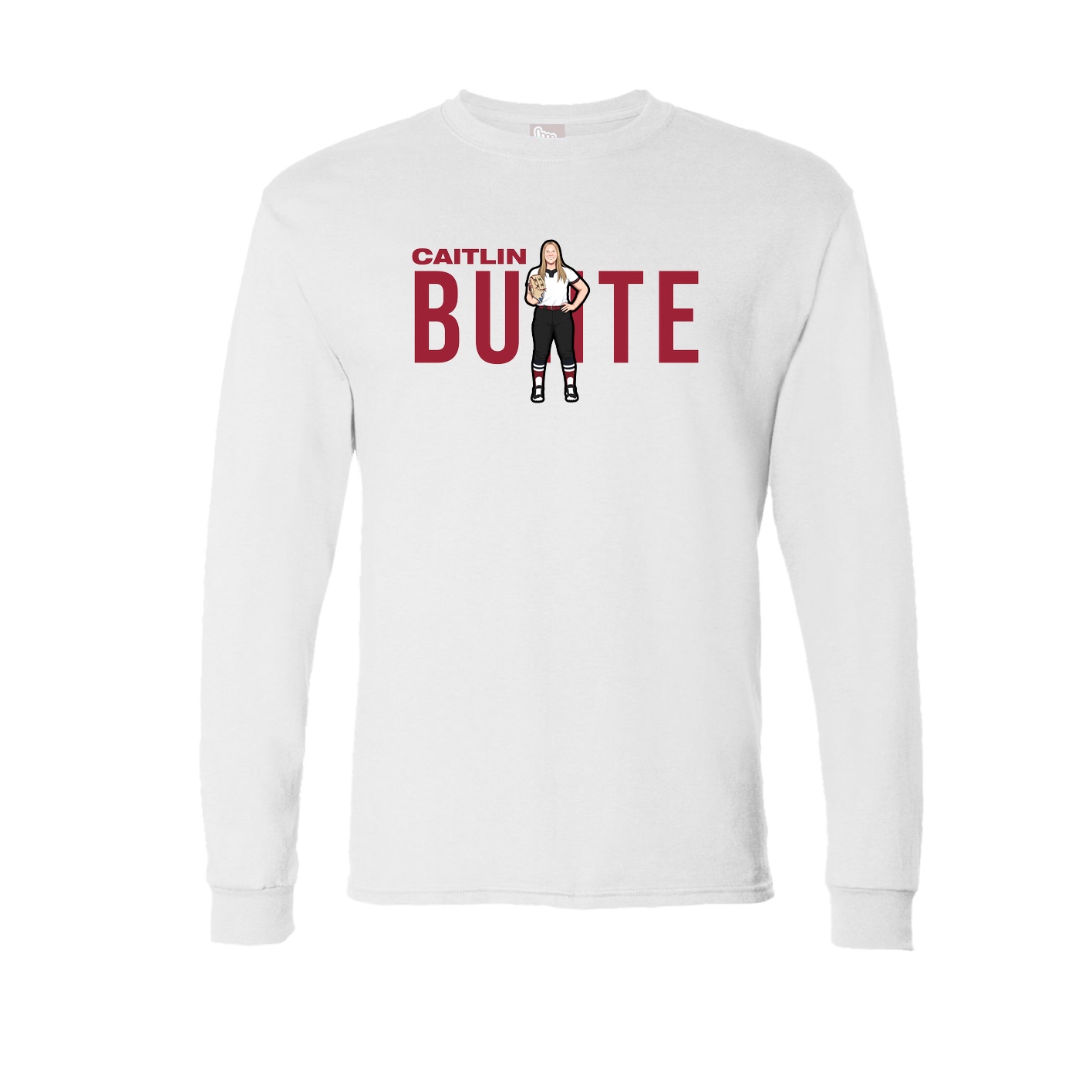 Long Sleeve Tee — Player Name in White