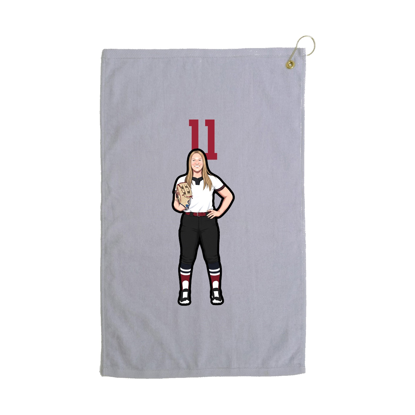 Golf Towel — Number Top in Grey