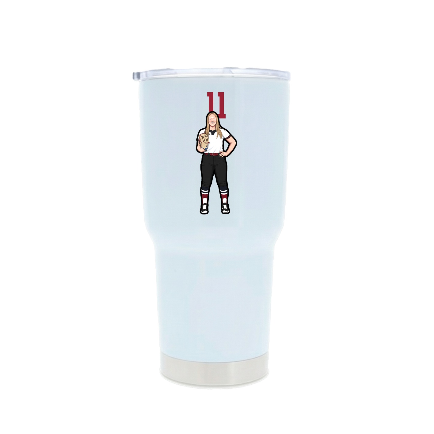 30oz Stainless Steel Tumbler — Number Top in White