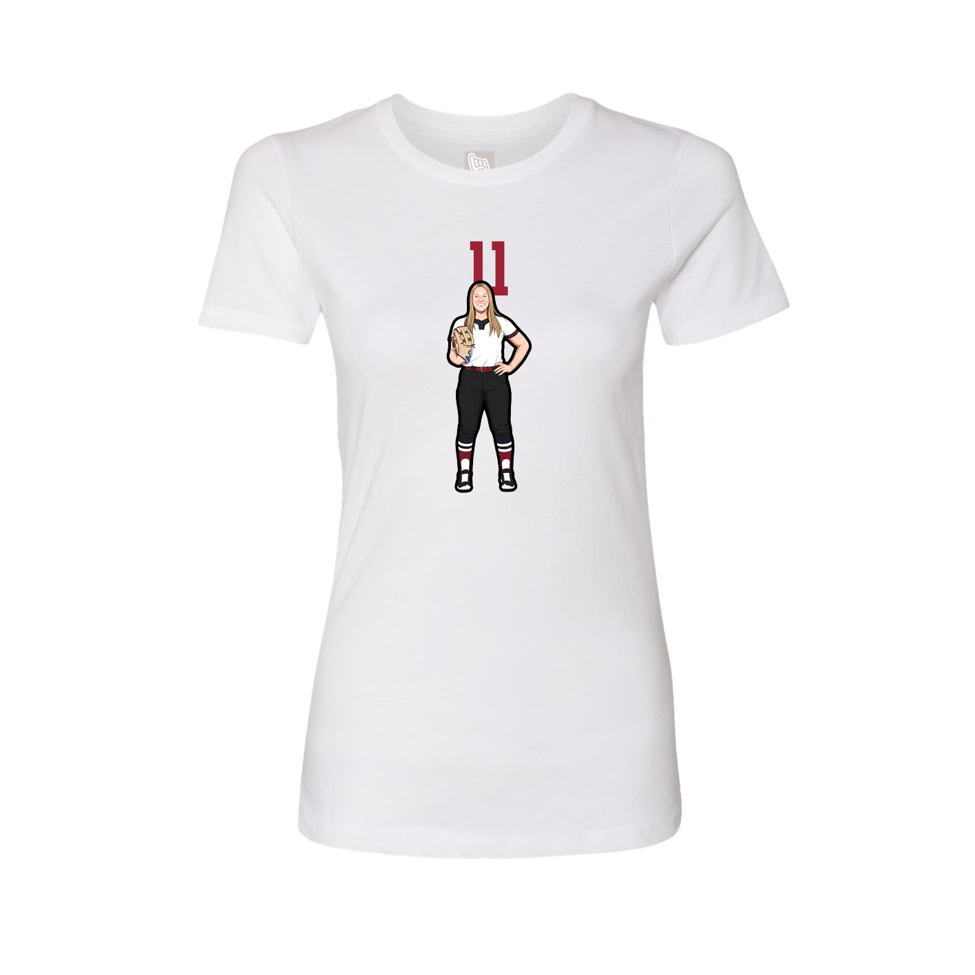 Womens Tee — Number Top in White