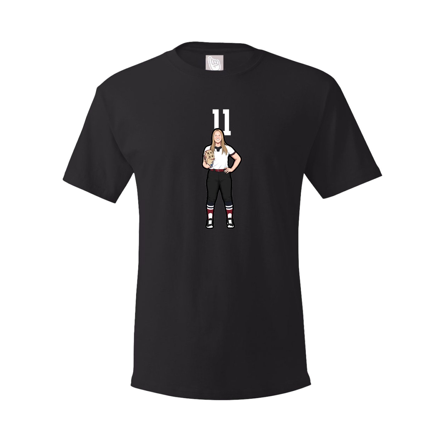 Youth Tee — Number Top in Black
