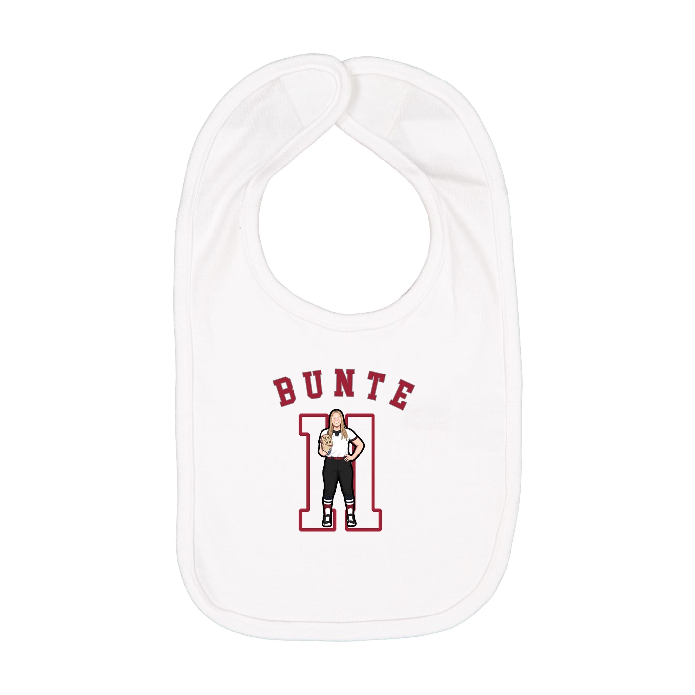Infant Bib — Shirsey Arch in White