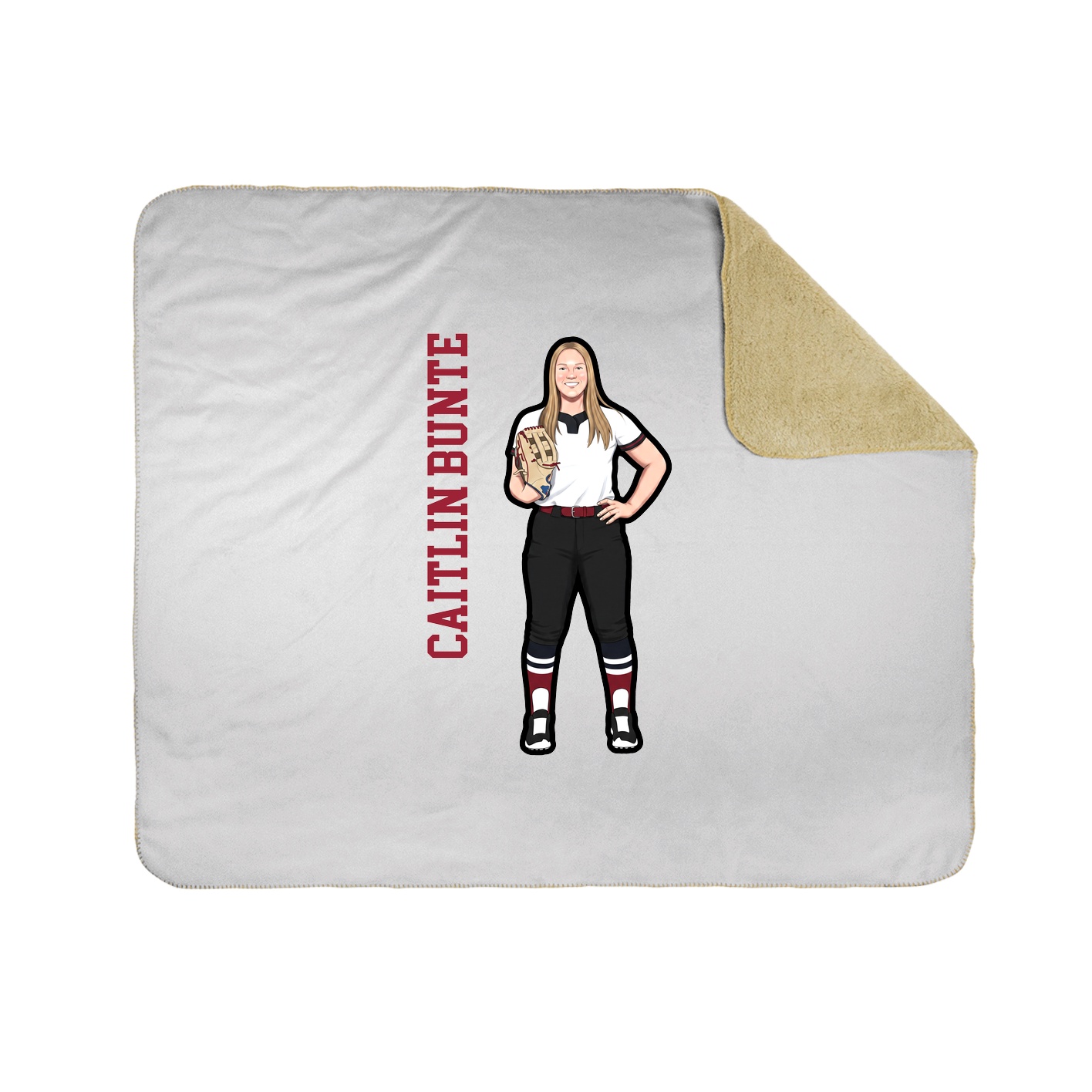 Throw Blanket — Name Vertical in White