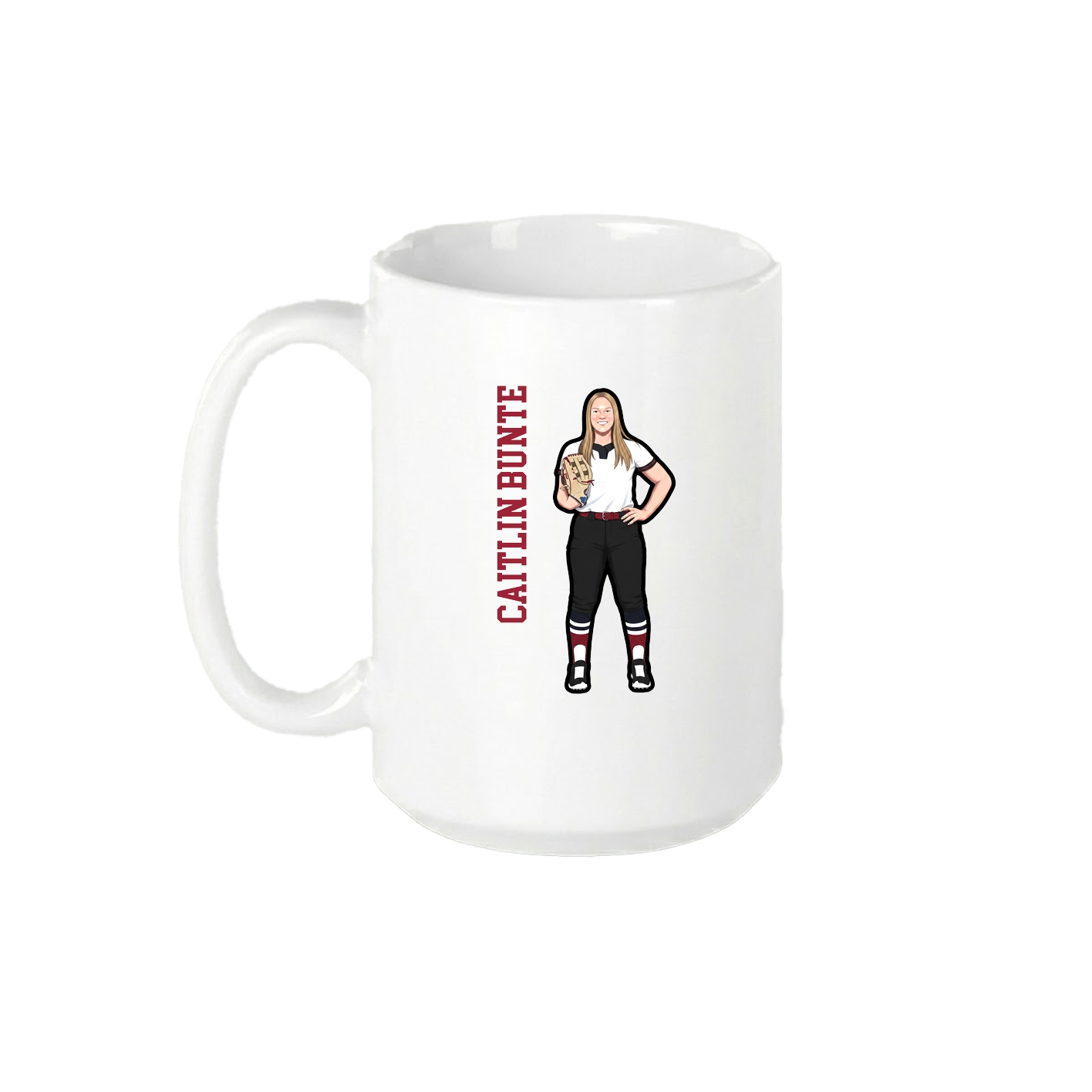 15oz Coffee Mug — Name Vertical in White