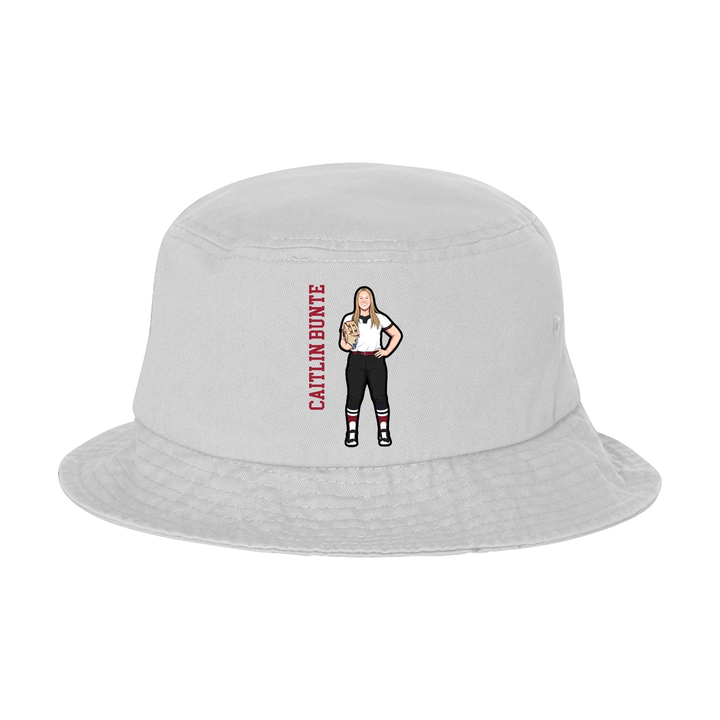 Bucket Cap — Name Vertical in White