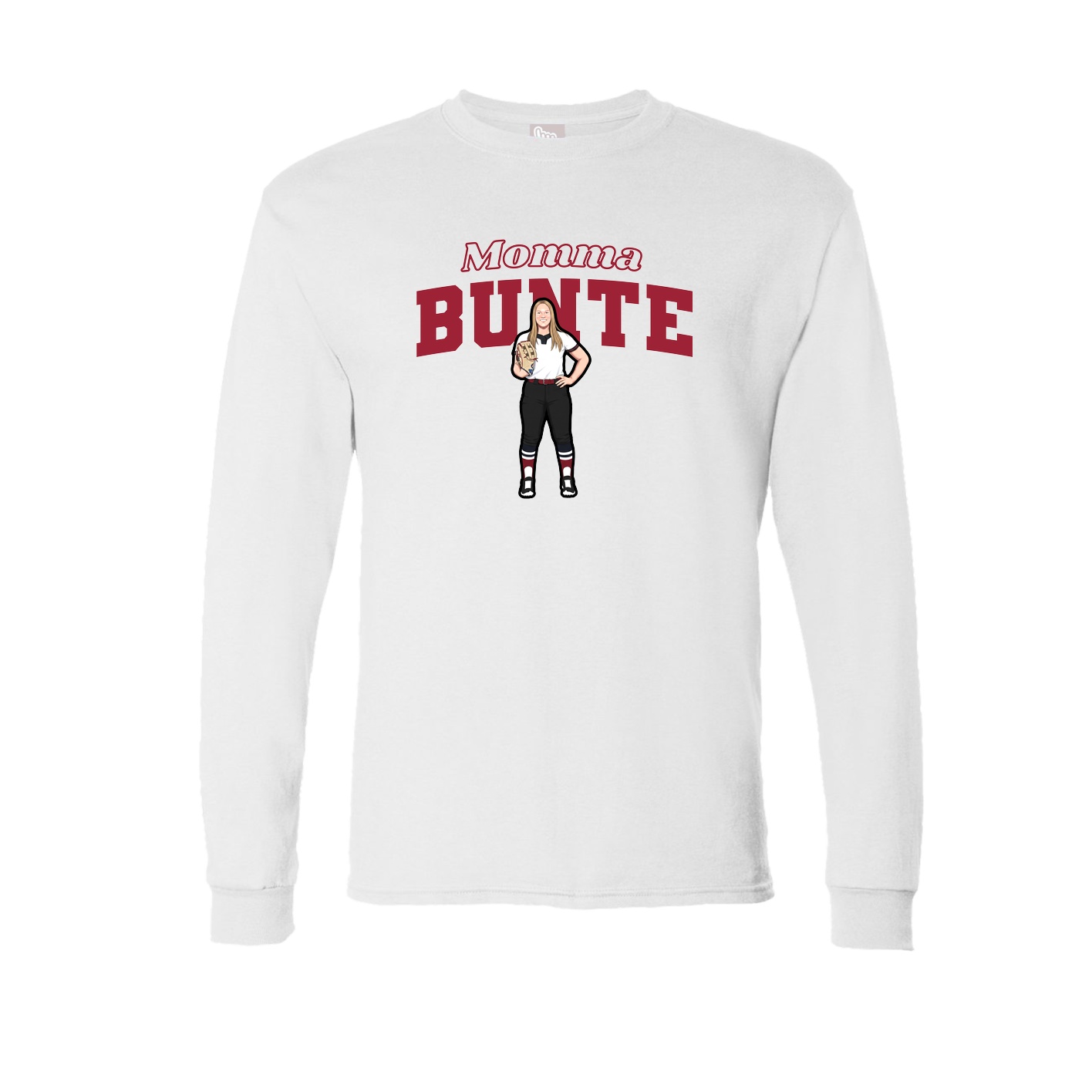 Long Sleeve Tee — Mothers Day Block in White
