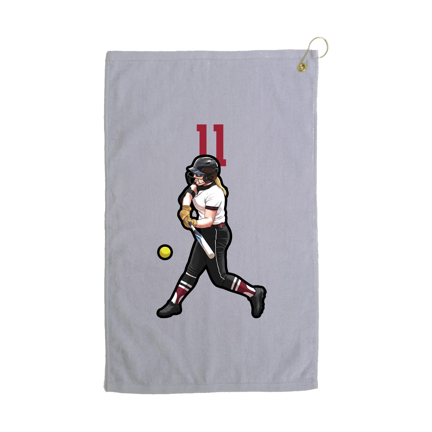 Golf Towel — Number Top in Grey