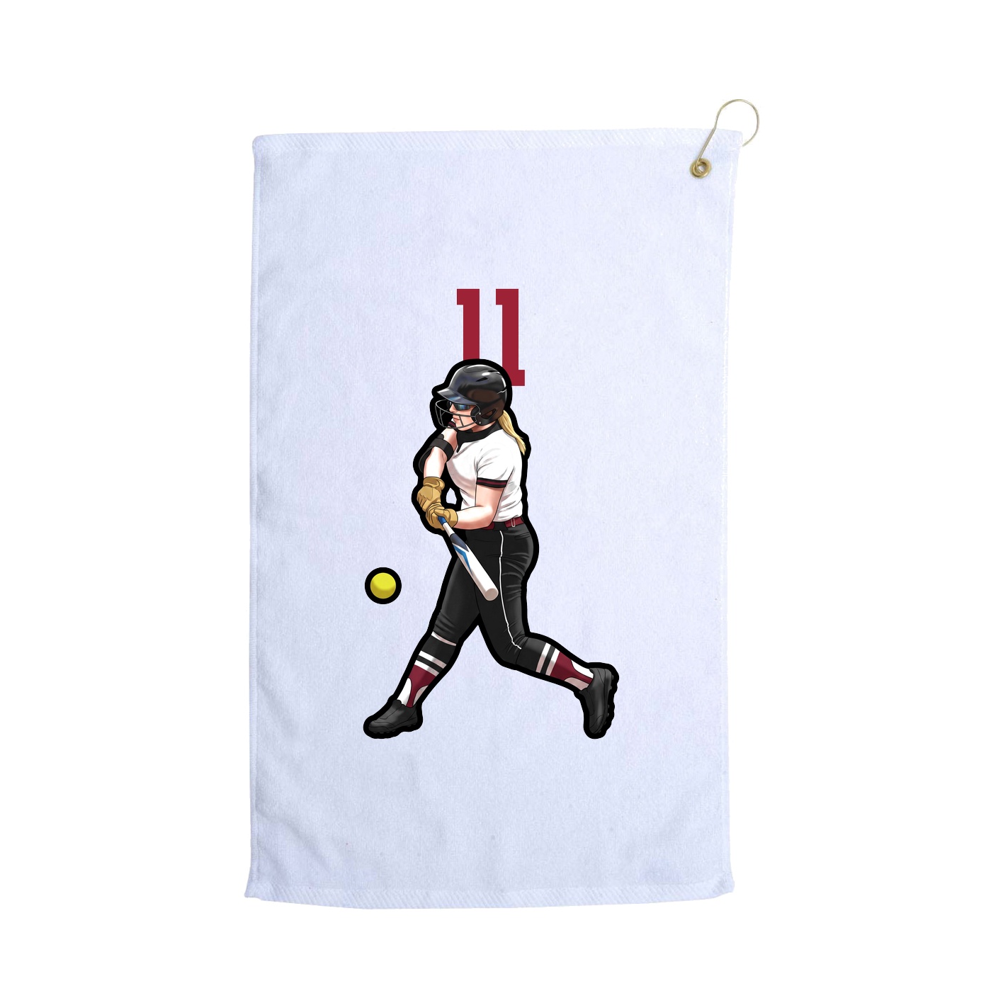 Golf Towel — Number Top in White