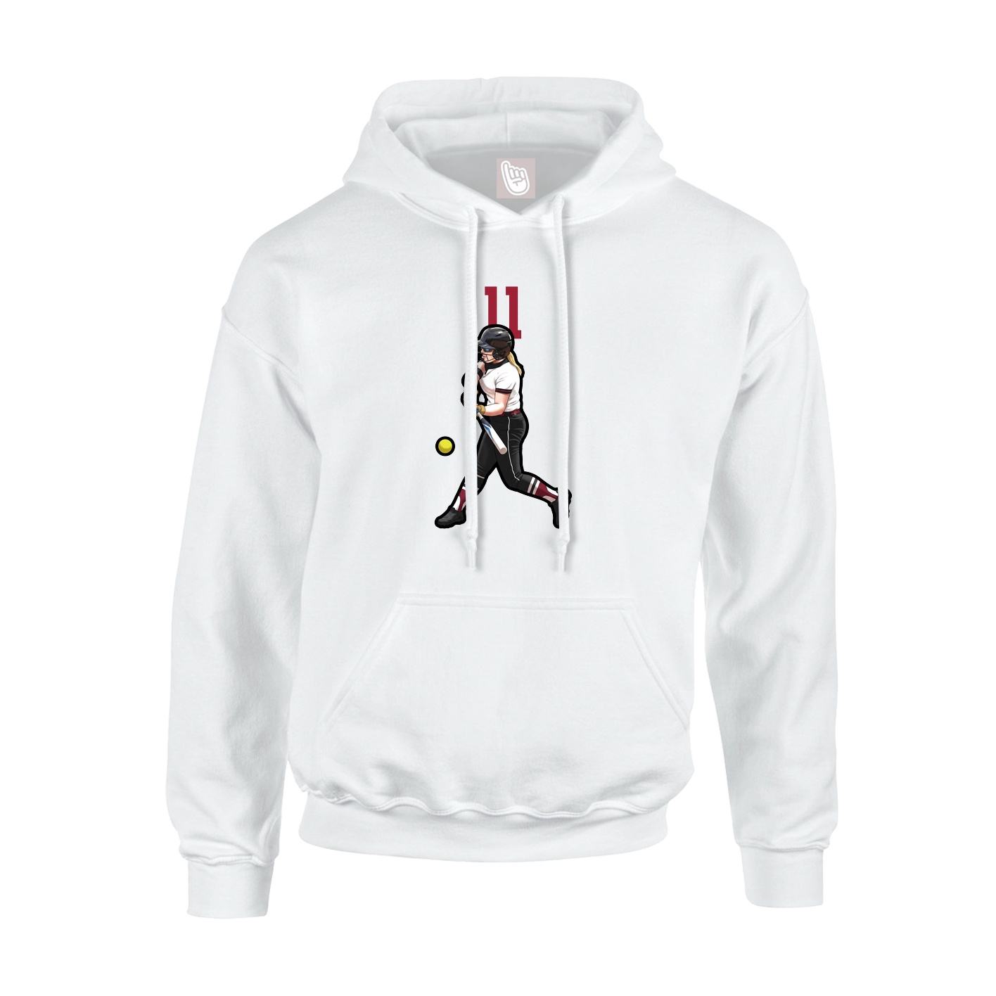 Hoodie — Number Top in White