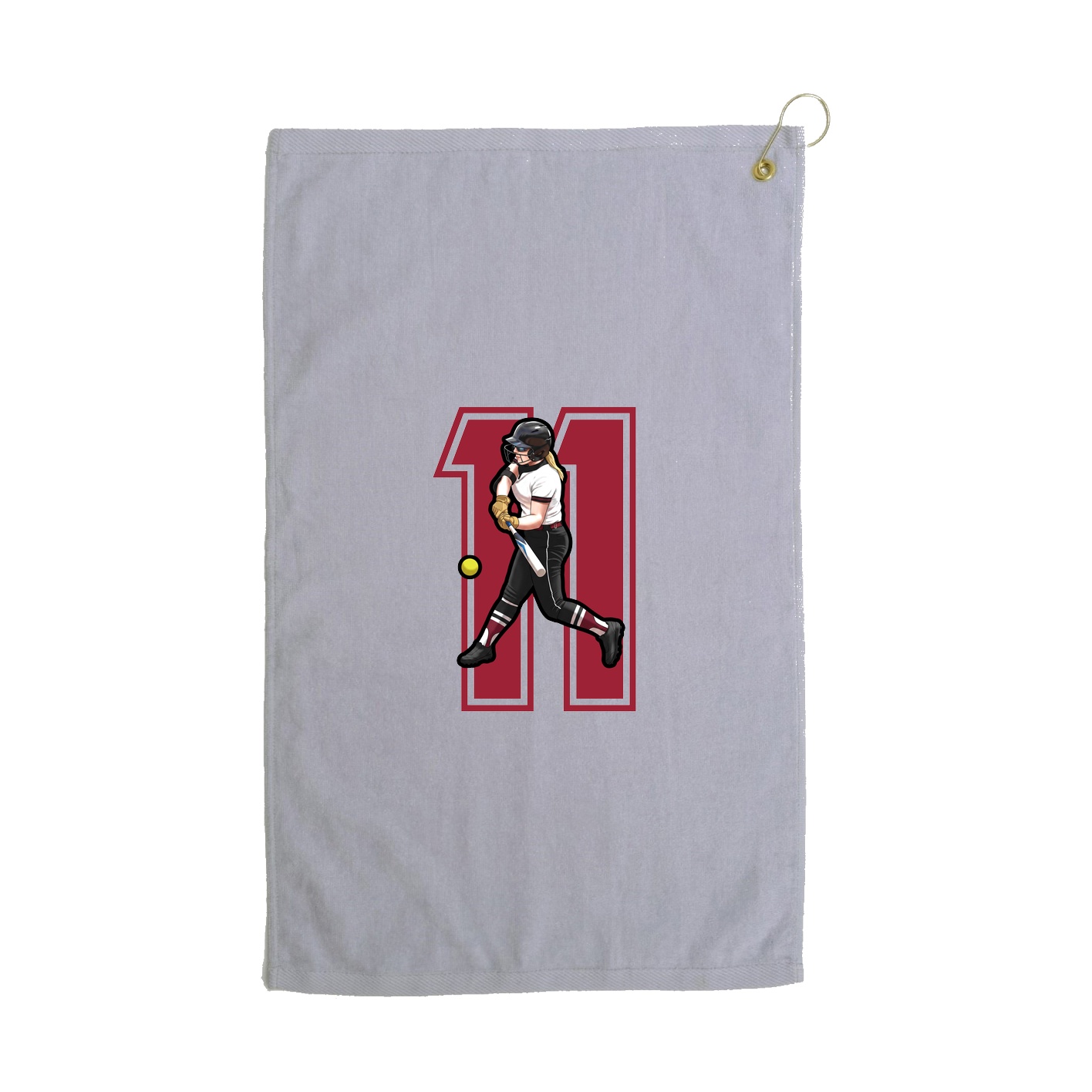 Golf Towel — Number in Grey