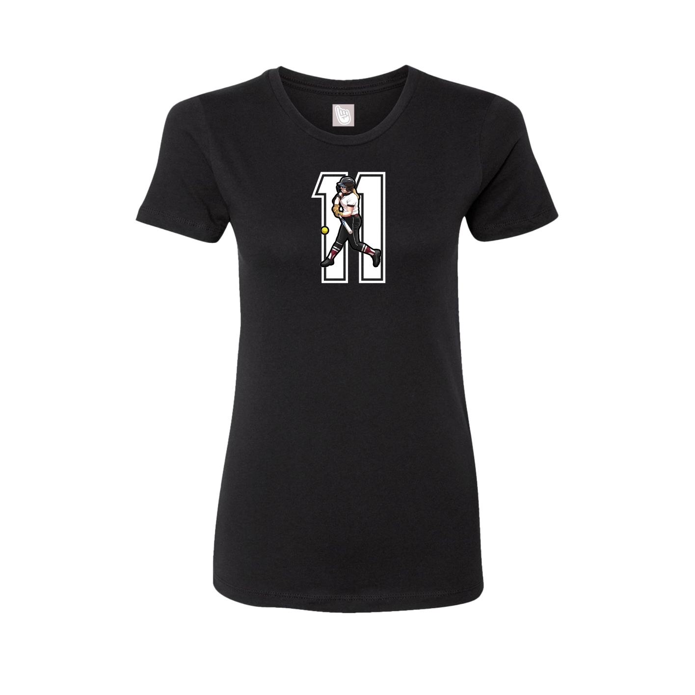 Womens Tee — Number in Black