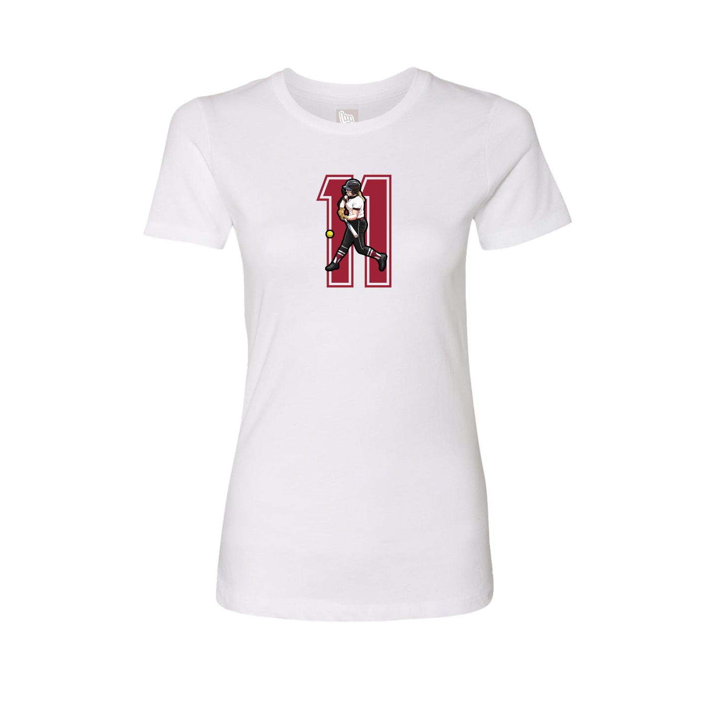 Womens Tee — Number in White