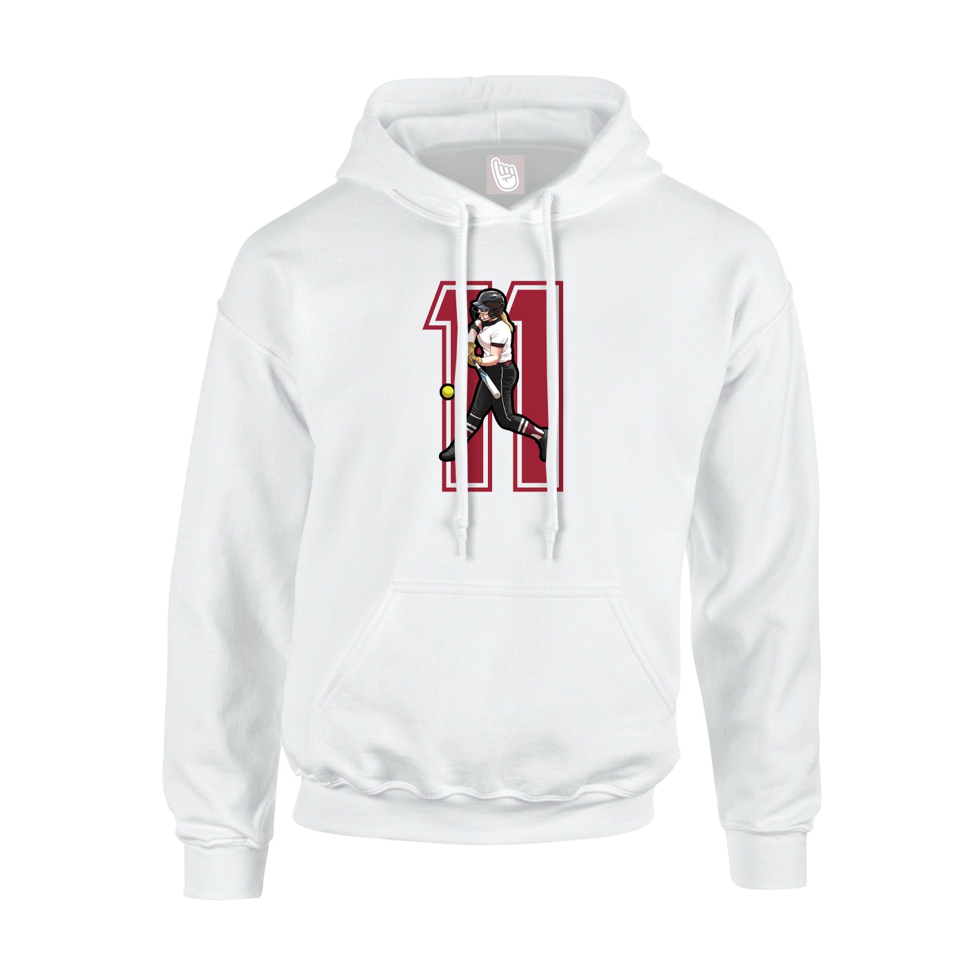 Hoodie — Number in White