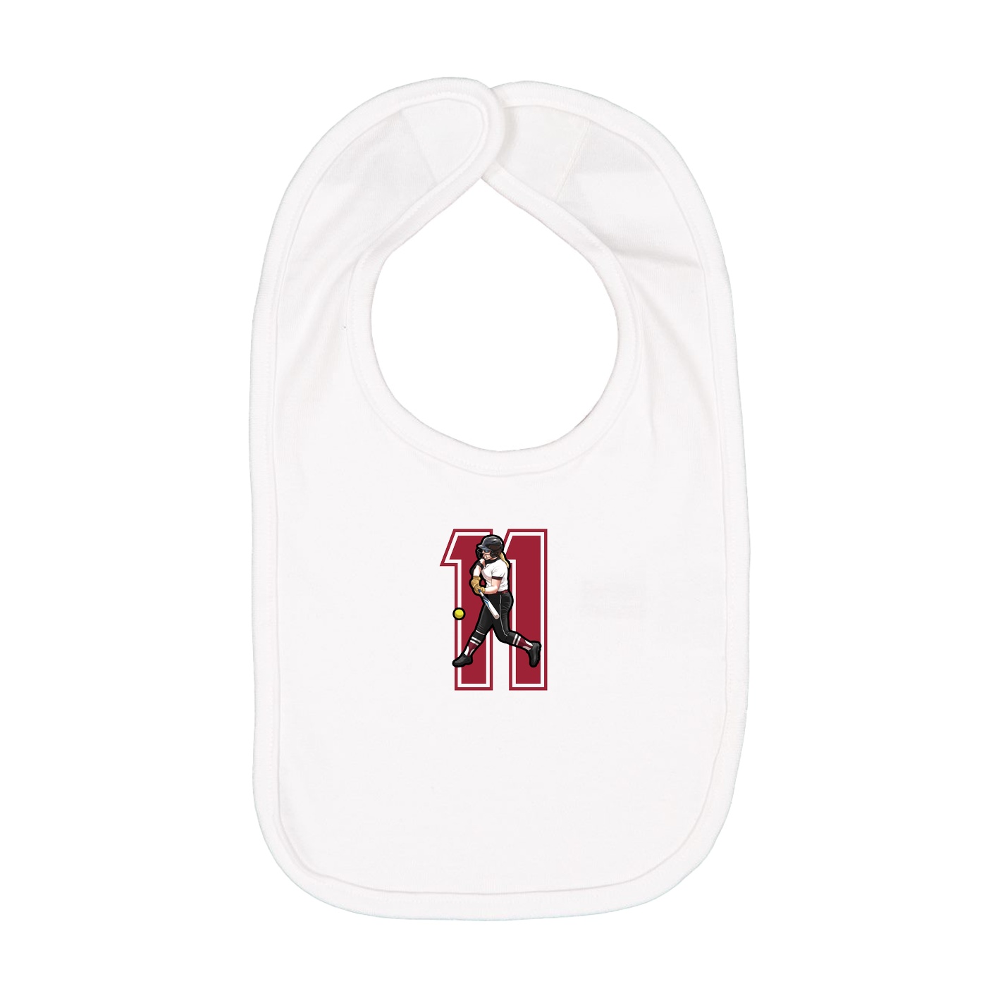 Infant Bib — Number in White