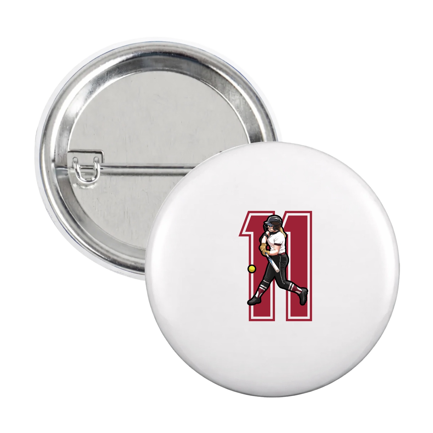 Game Day Button — Number in White