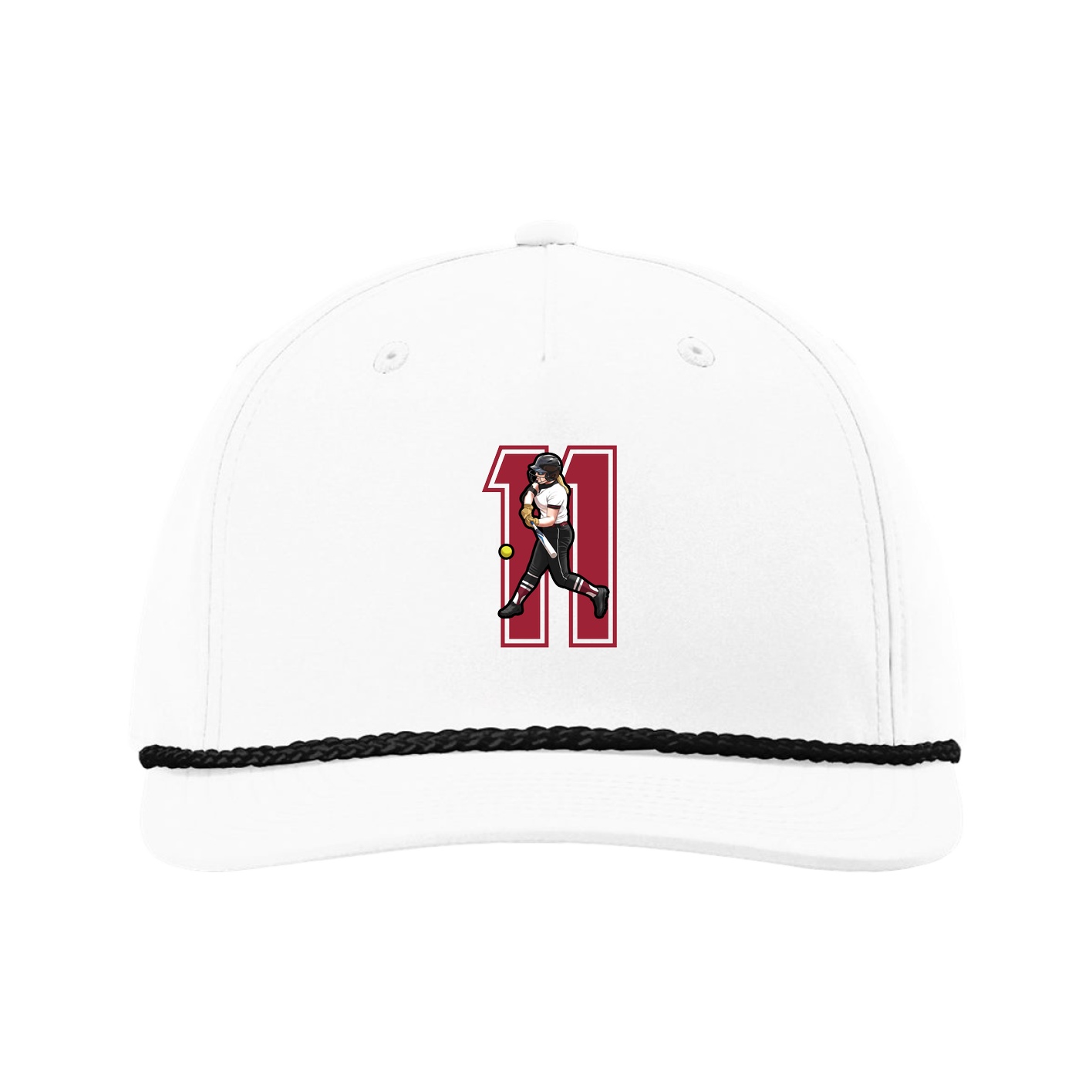 Five-Panel Classic Rope Cap — Number in White