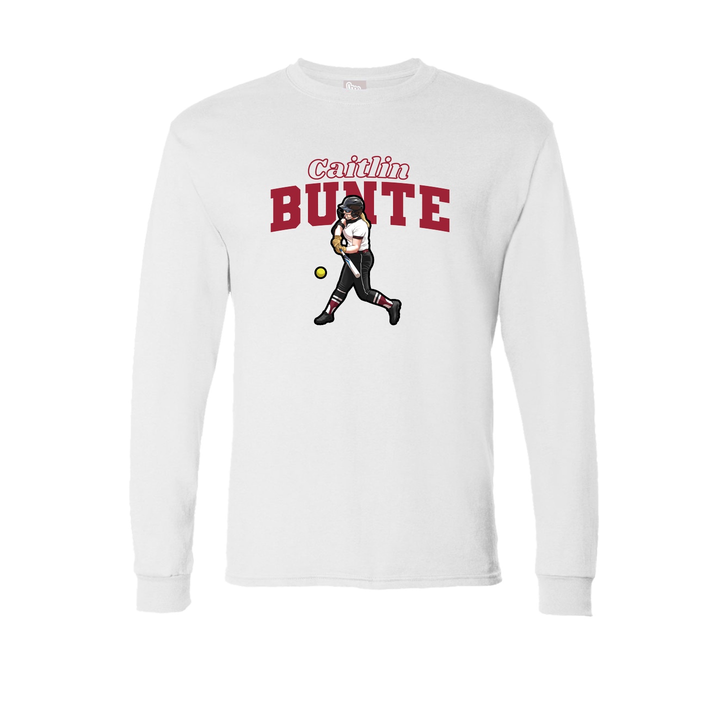 Long Sleeve Tee — Name Arch in White