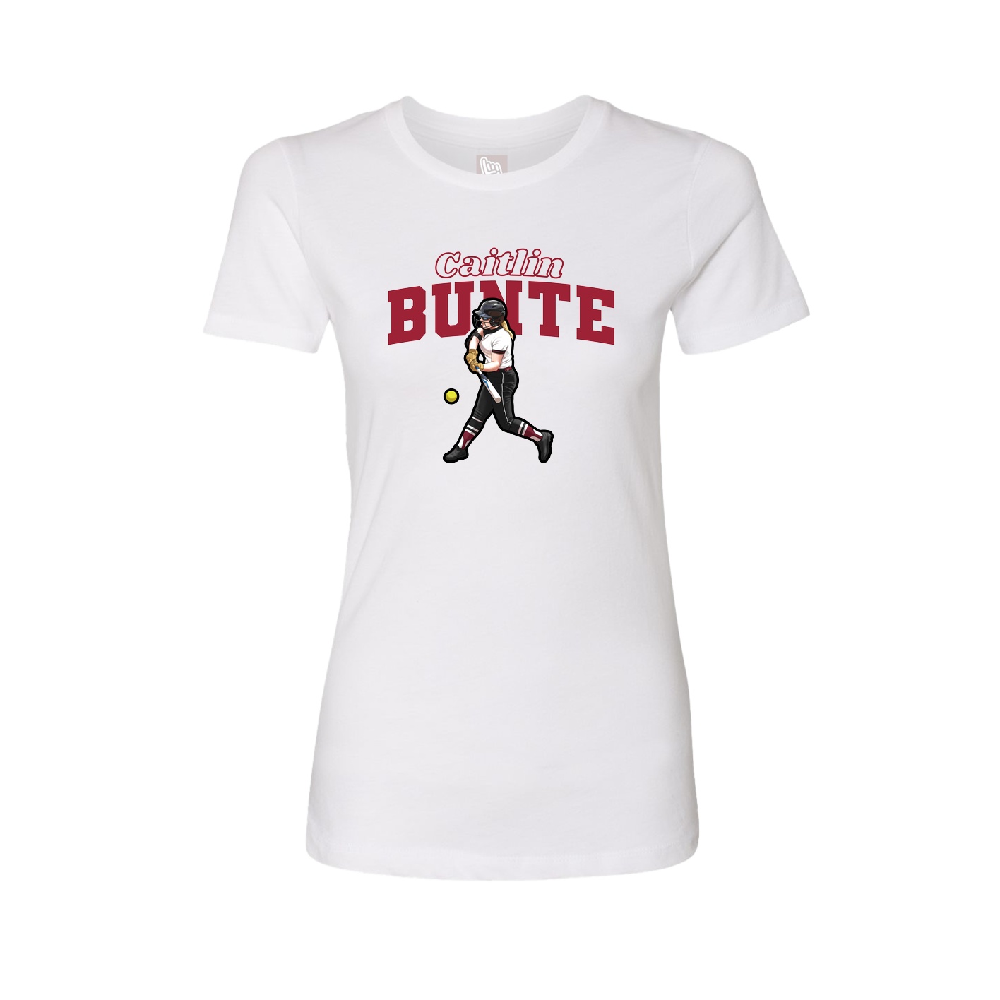 Womens Tee — Name Arch in White