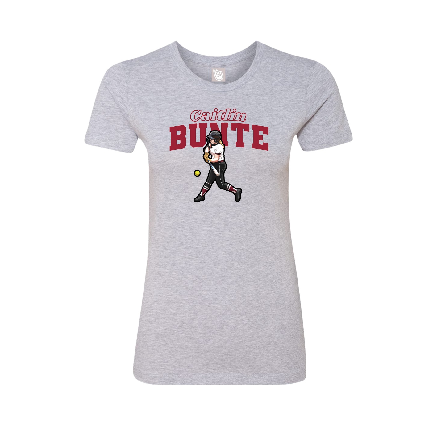 Womens Tee — Name Arch in Grey