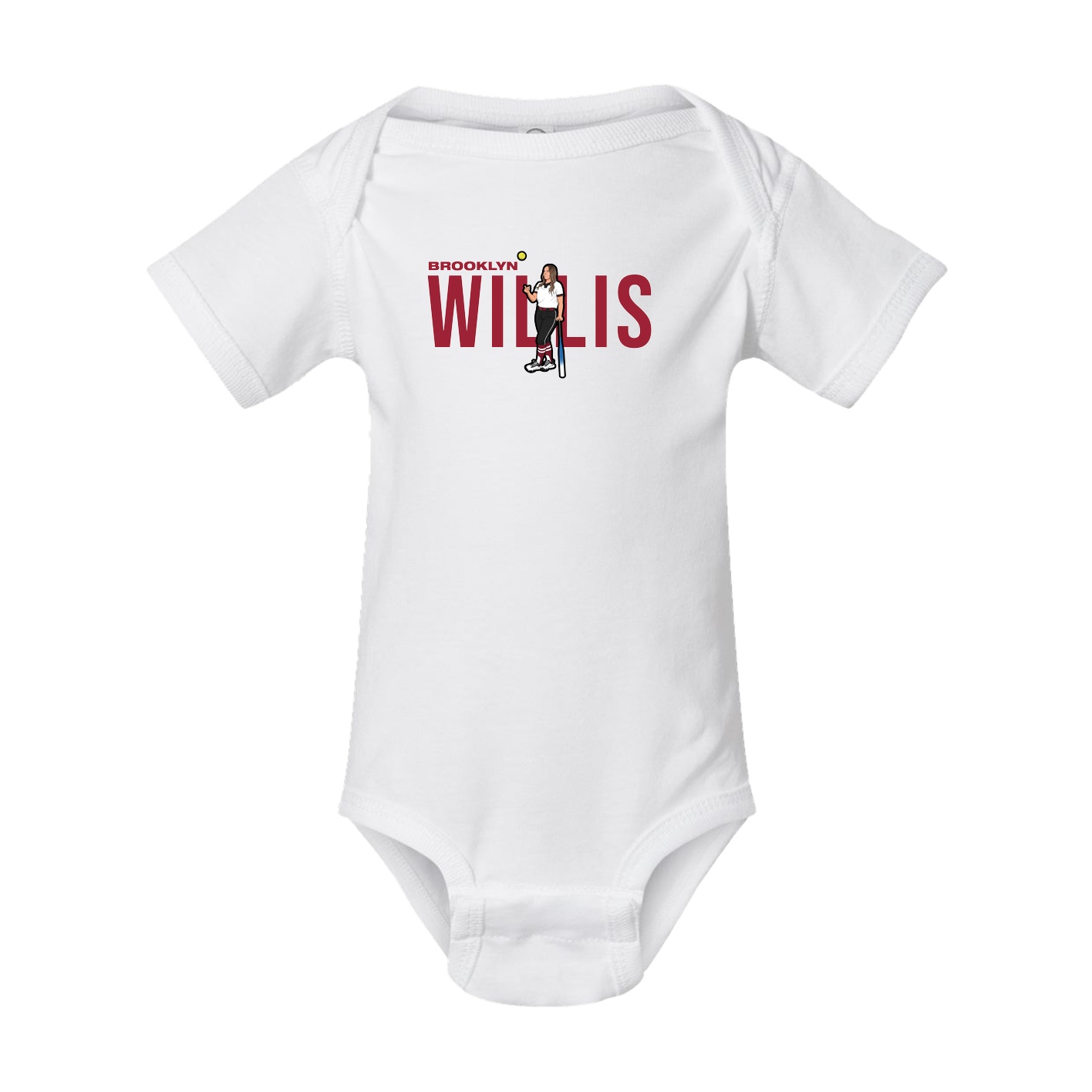 Baby Onesie — Player Name in White
