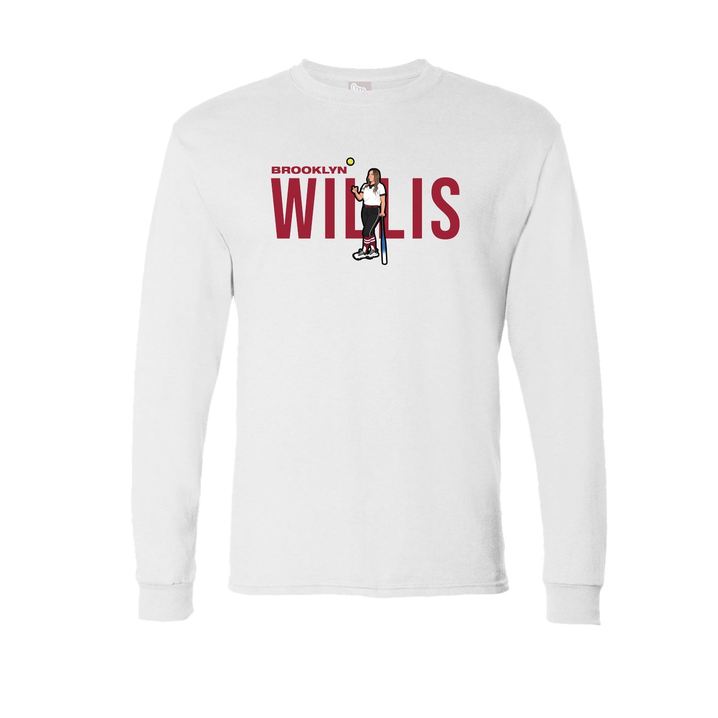 Long Sleeve Tee — Player Name in White