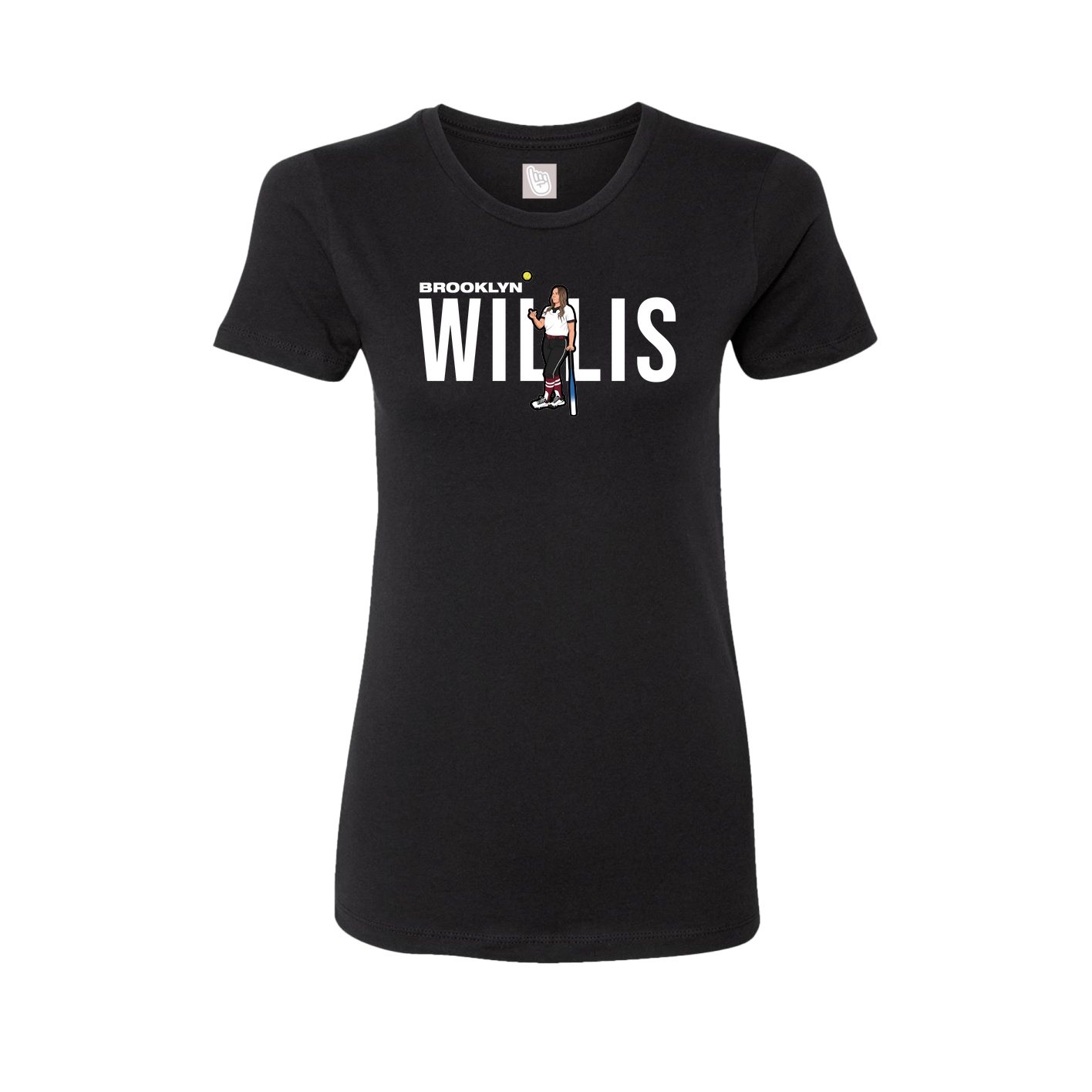 Fitted Women's Tee — Player Name in Black
