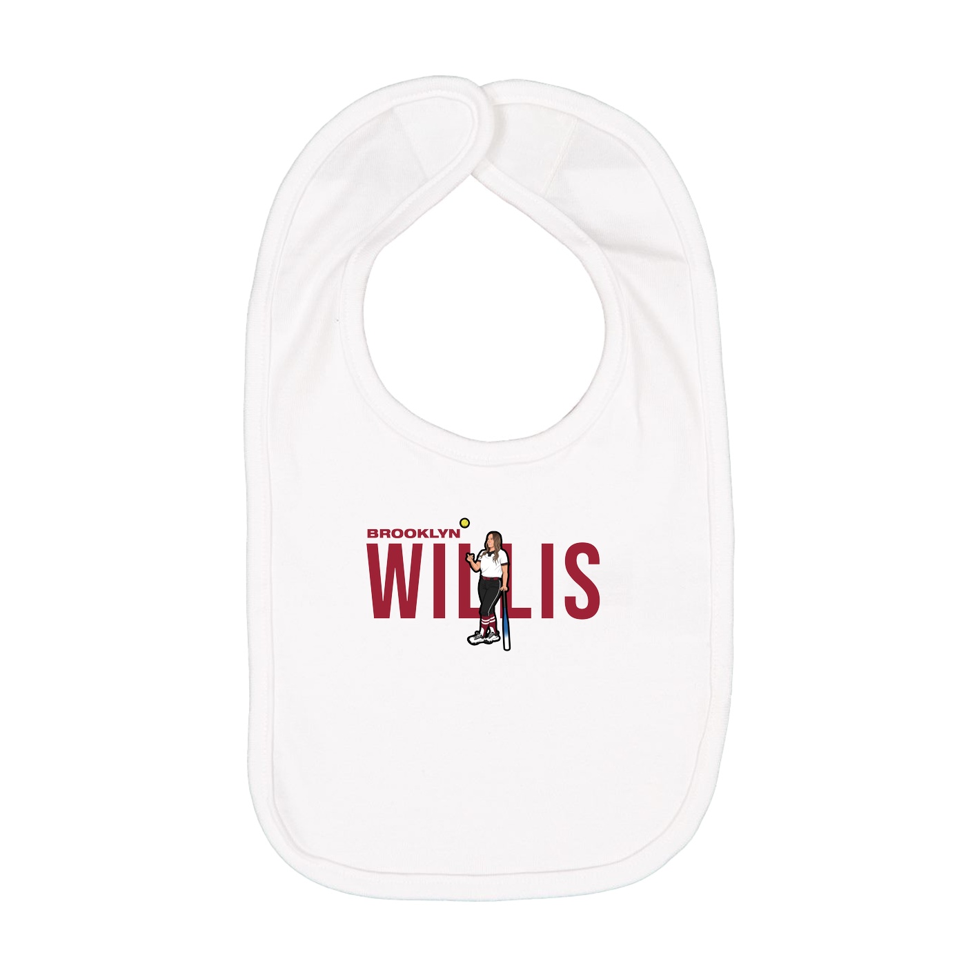 Infant Bib — Player Name in White
