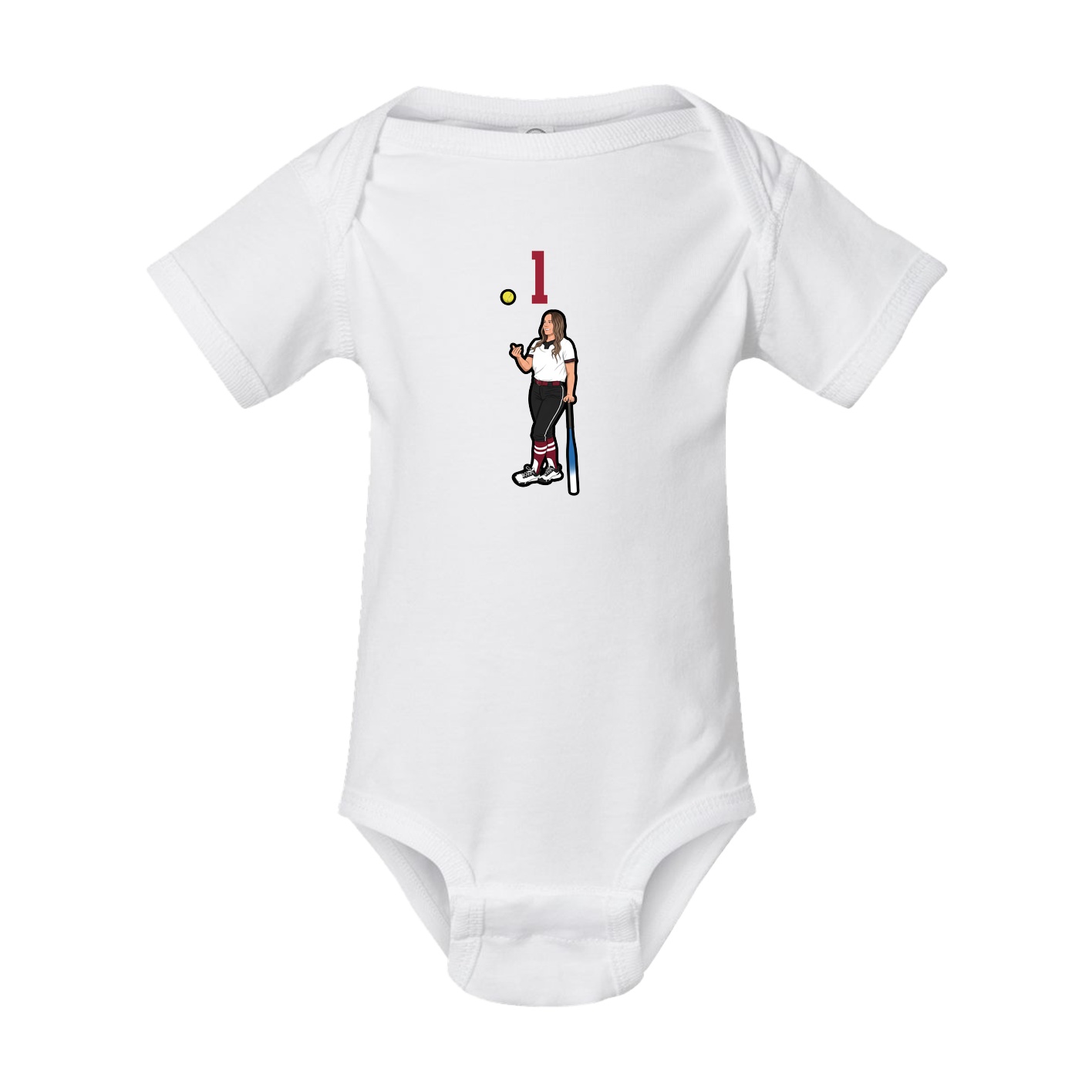 Baby Onesie — Number Top in White