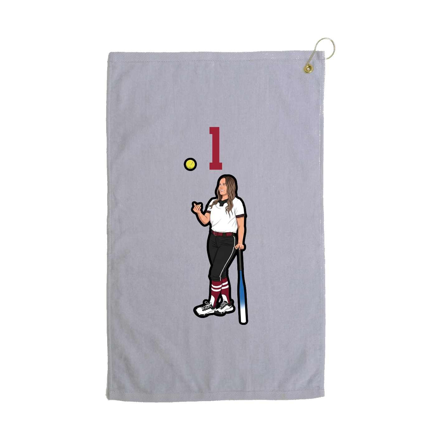 Golf Towel — Number Top in Grey