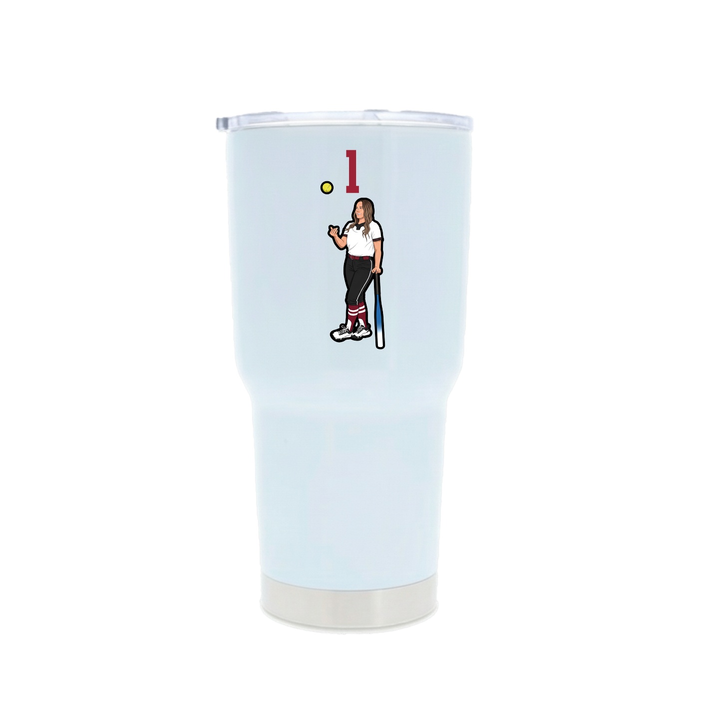 30oz Stainless Steel Tumbler — Number Top in White