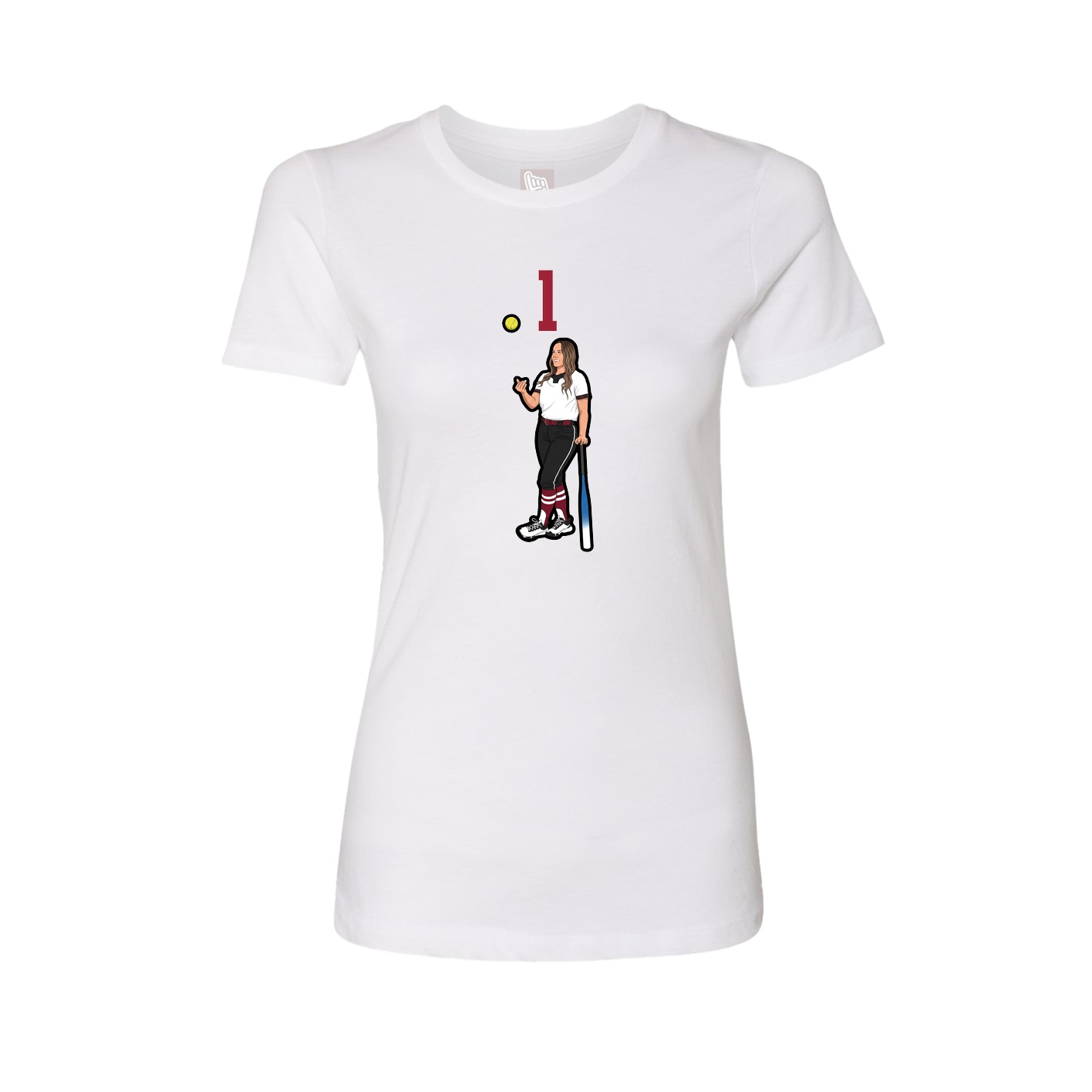 Fitted Women's Tee — Number Top in White