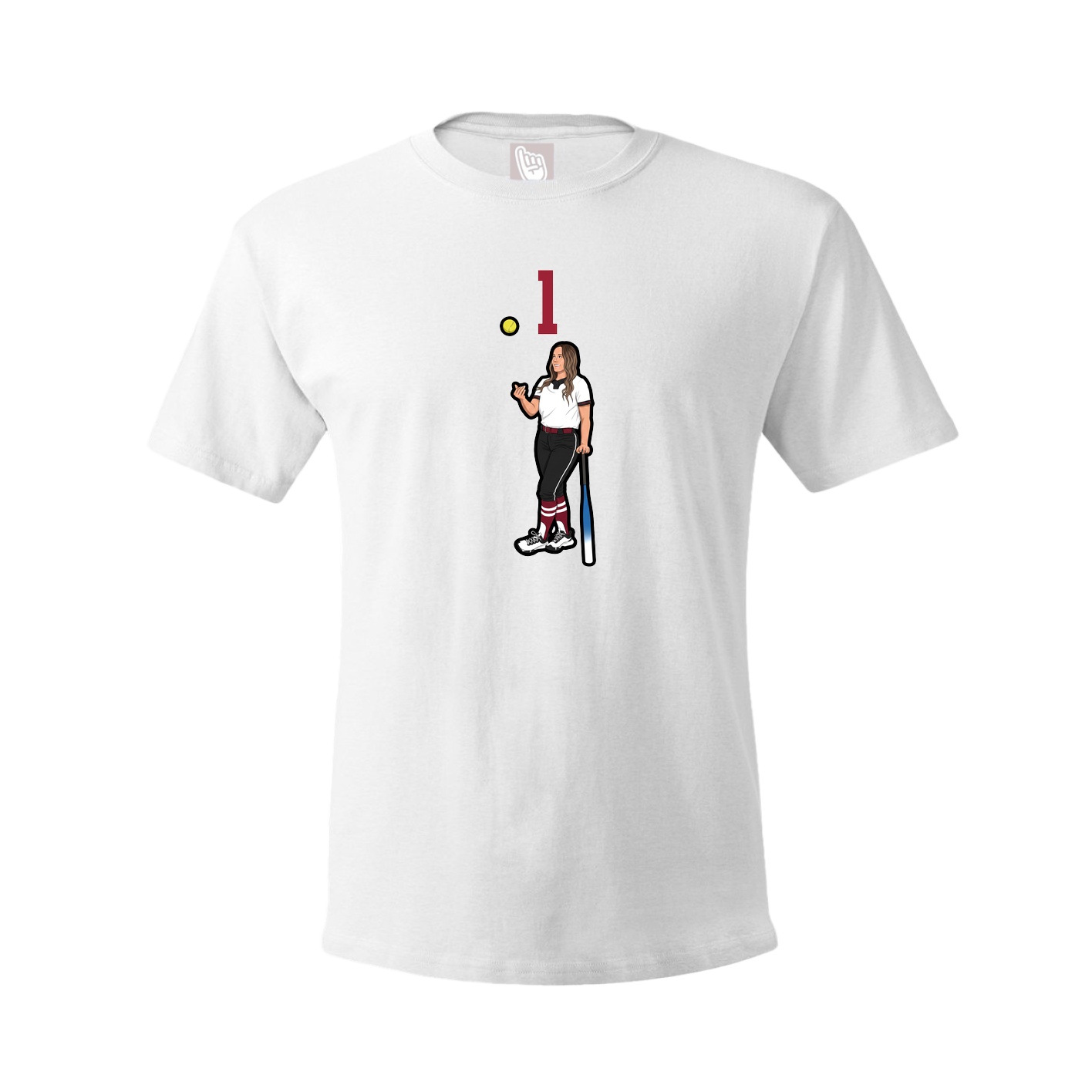 Youth Tee — Number Top in White