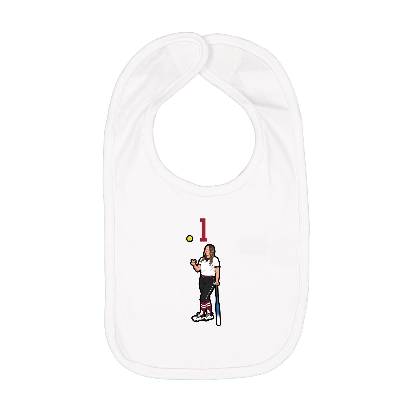 Infant Bib — Number Top in White