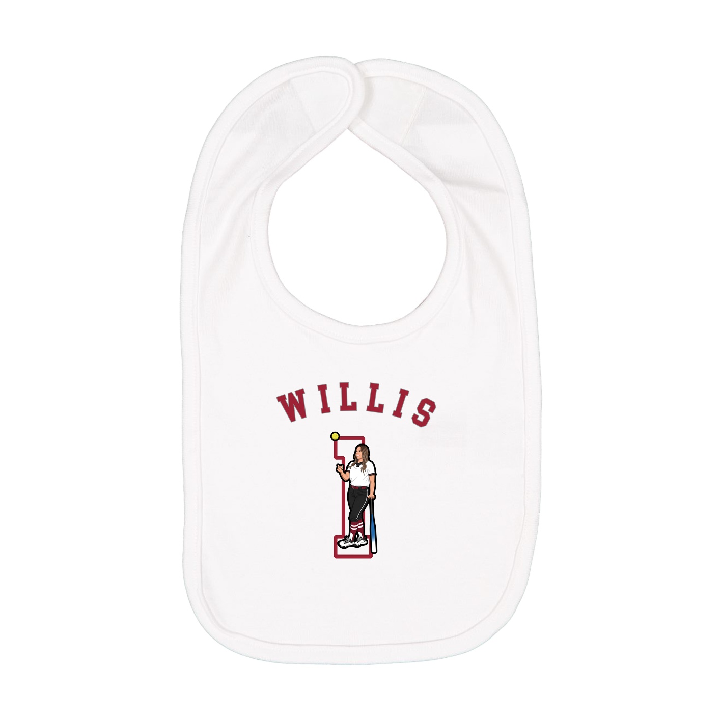 Infant Bib — Shirsey Arch in White