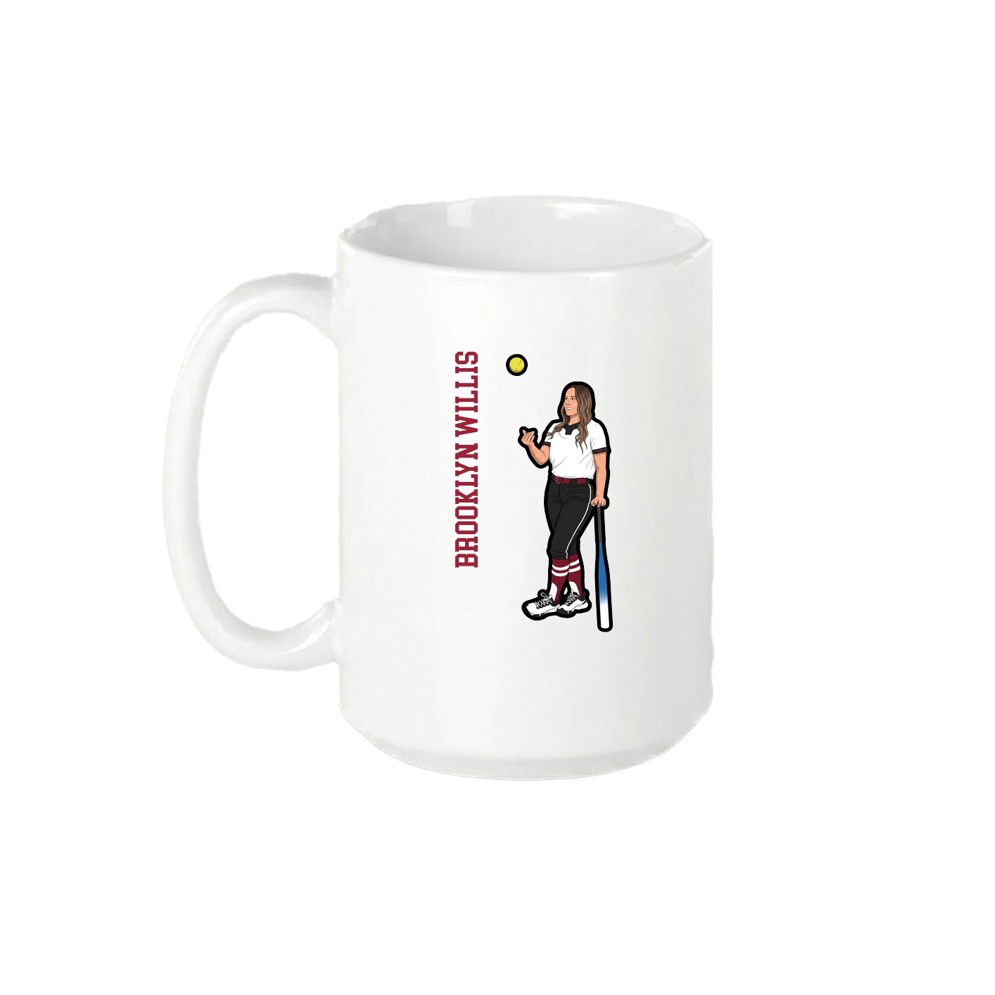 15oz Coffee Mug — Name Vertical in White