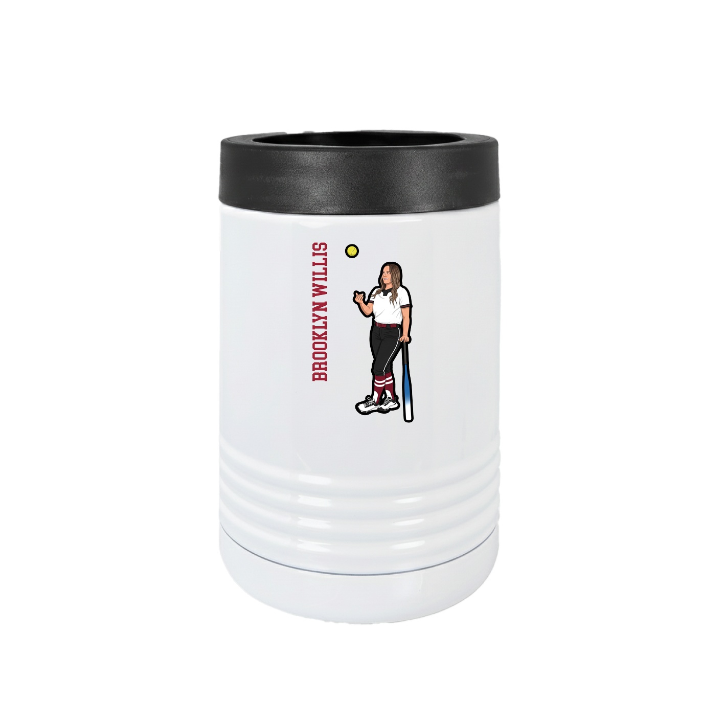 Beverage Holder — Name Vertical in White