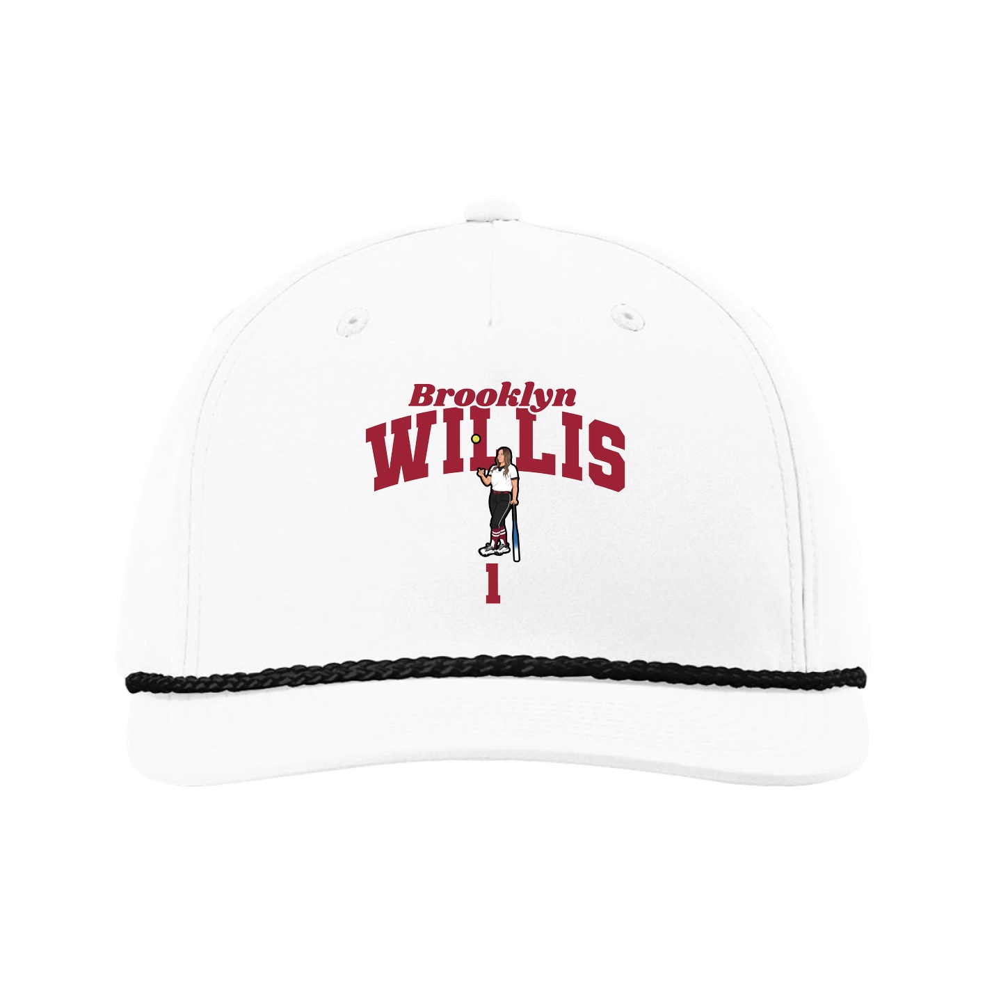 Five-Panel Classic Rope Cap — Signature Arch in White