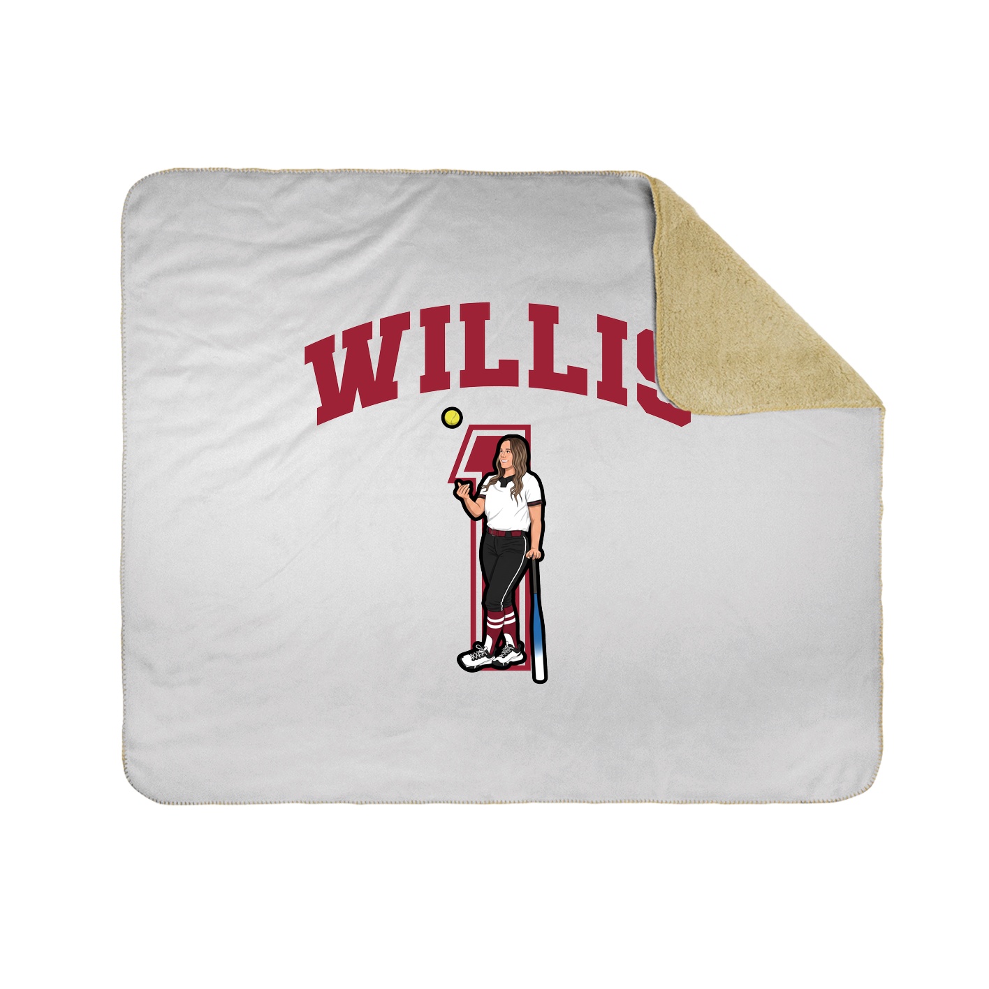 Throw Blanket — Number in White