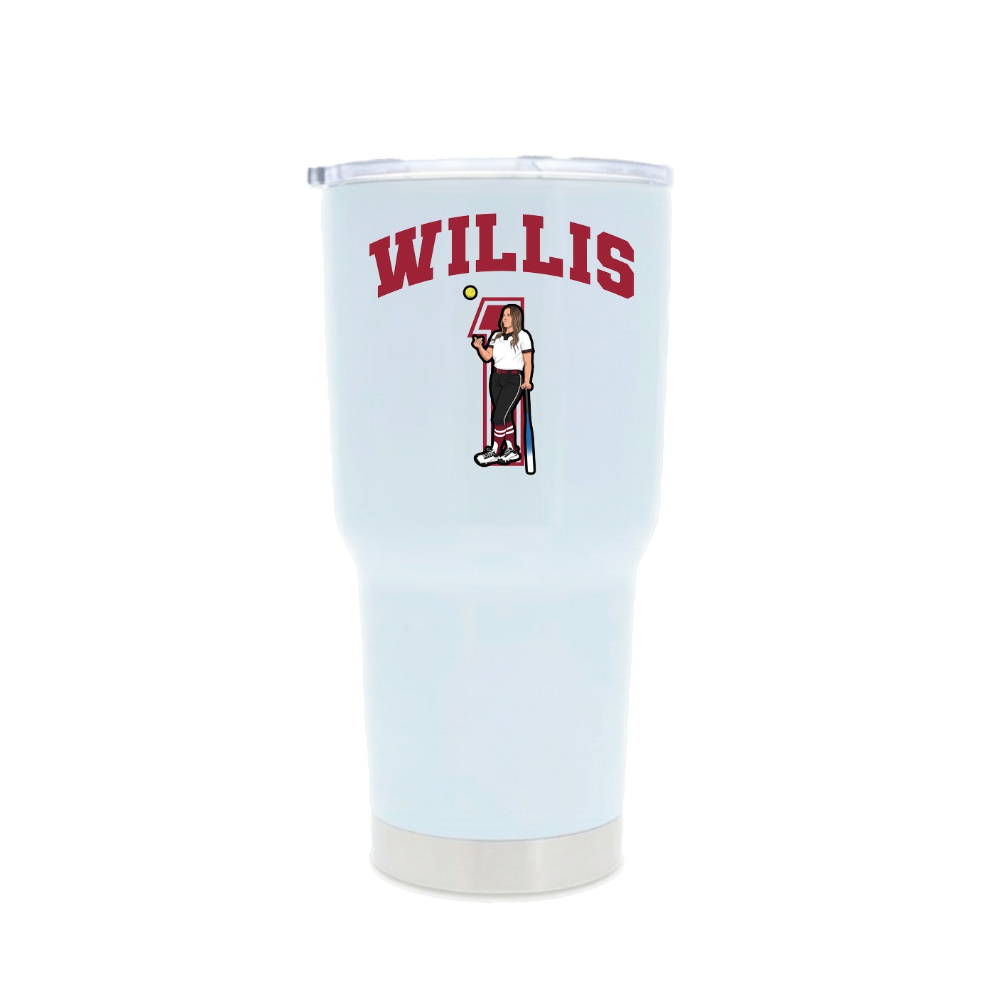 30oz Stainless Steel Tumbler — Number in White
