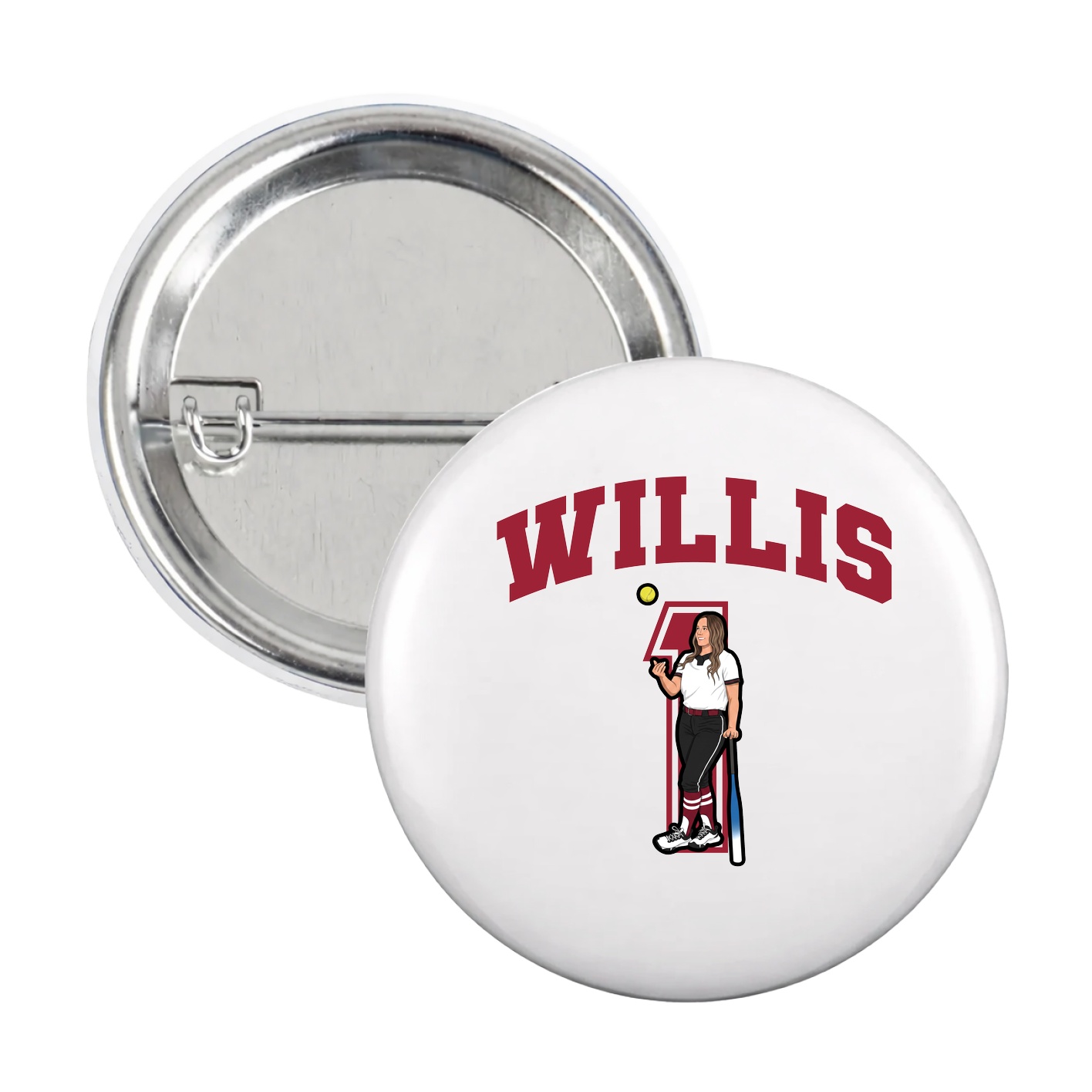 Game Day Button — Number in White