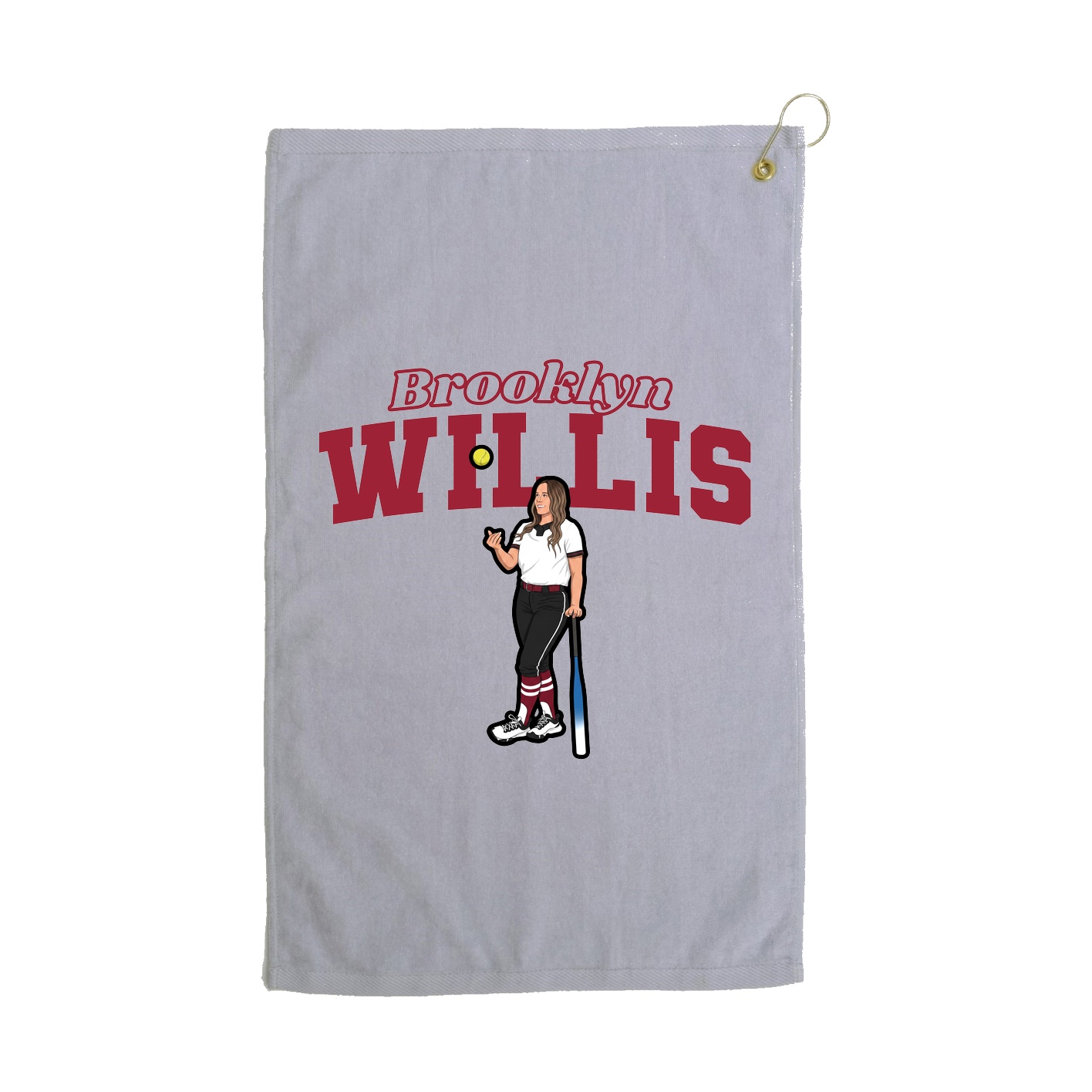 Golf Towel — Name Arch in Grey