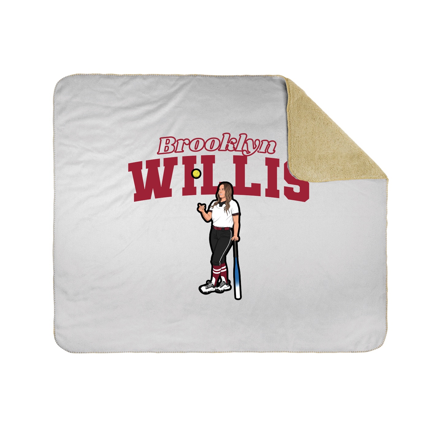 Throw Blanket — Name Arch in White