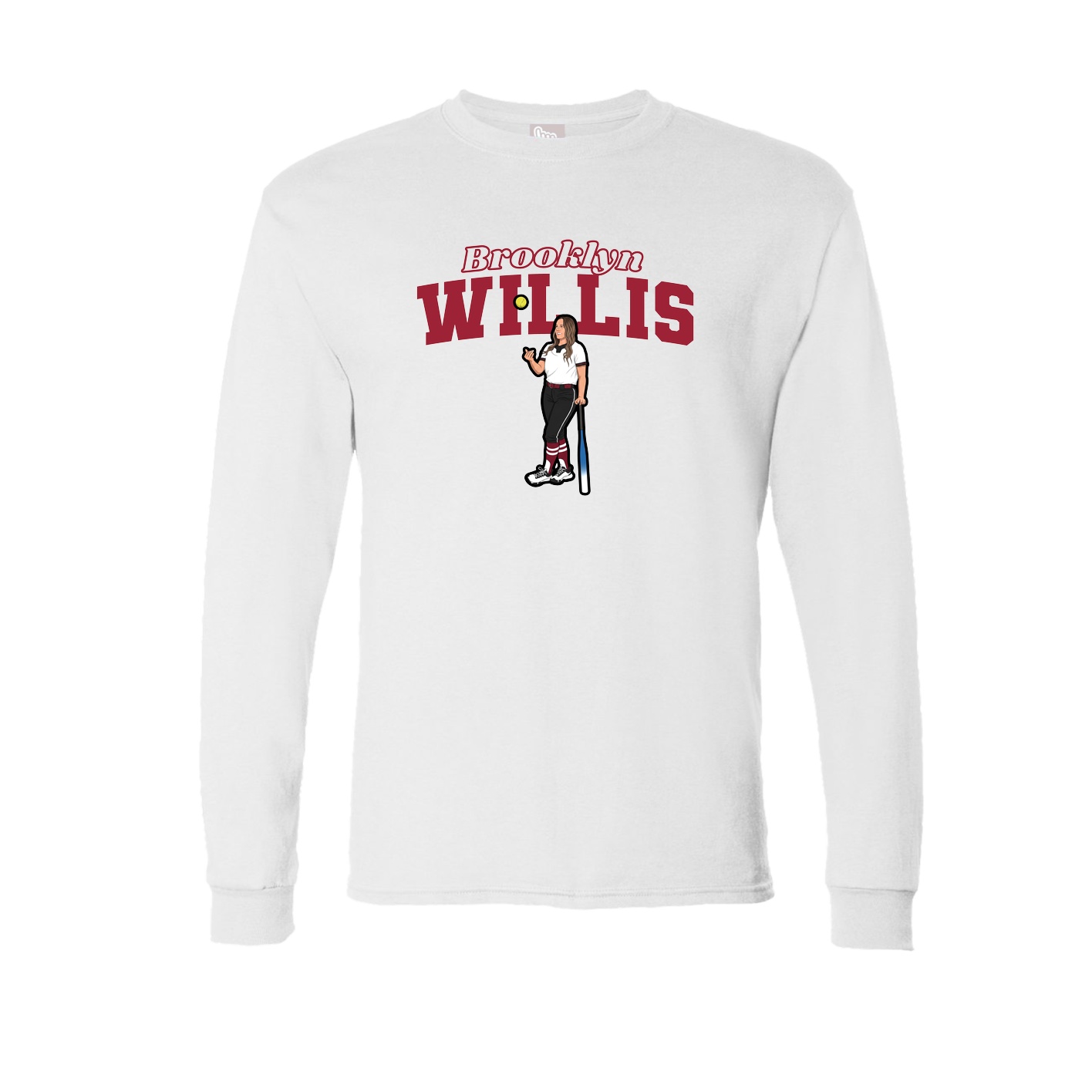 Long Sleeve Tee — Name Arch in White