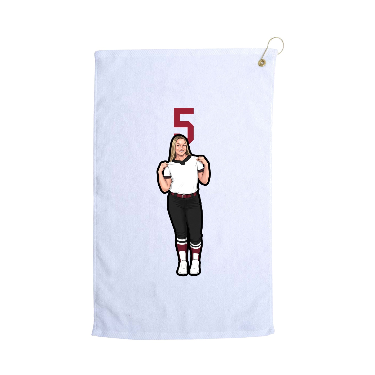 Golf Towel — Number Top in White