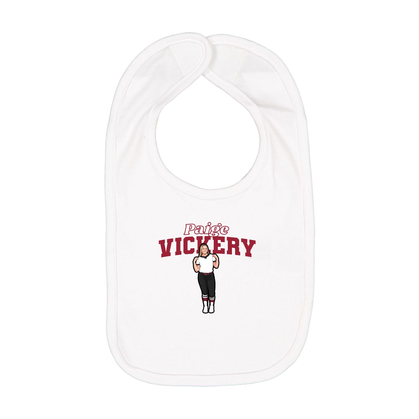 Infant Bib — Name Arch in White