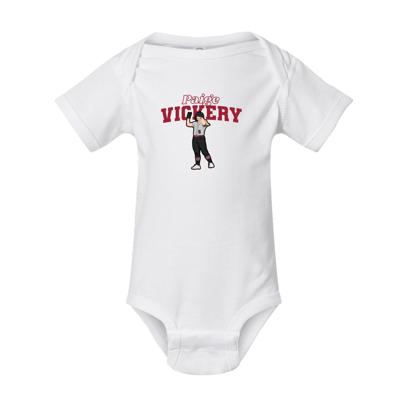 Baby Onesie — Name Arch in White